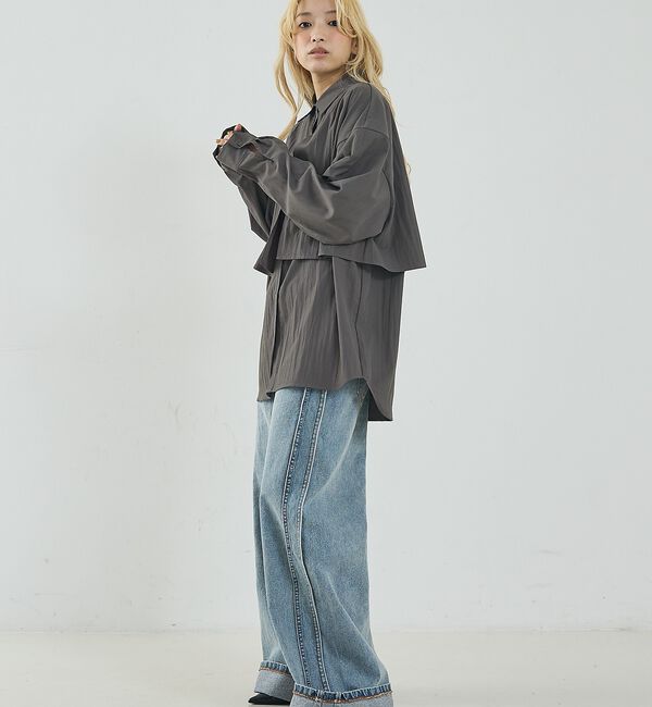 NOMINE「【ユニセックス】ロングヨーク オーバーサイズ シャツ【予約】」|シャツ・ブラウス|