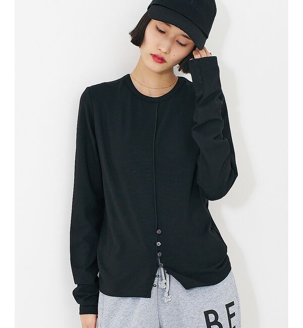 NOMINE「フロントラインスリット ロンT」|Tシャツ・カットソー|ブラック