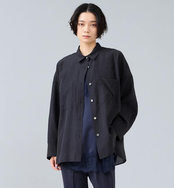 Liesse「シアーオーバーシャツ」|シャツ・ブラウス|ブラック