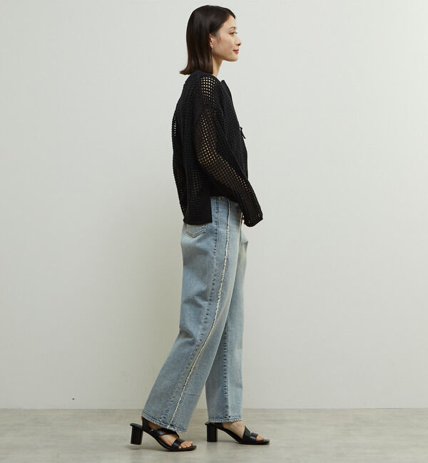 Soffitto「ジップ付きメッシュ編みニットカーディガン」|カーディガン|