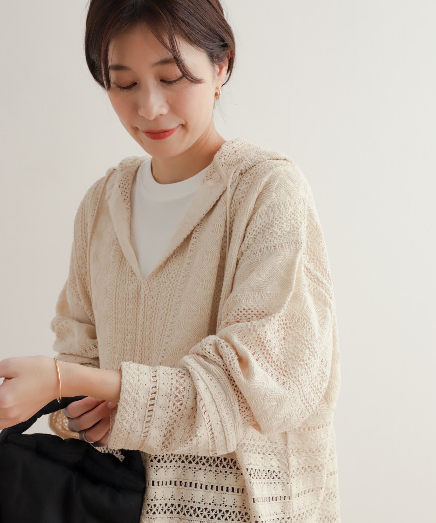 URBAN RESEARCH DOORS「コットンレースフーディープルオーバー」|その他|