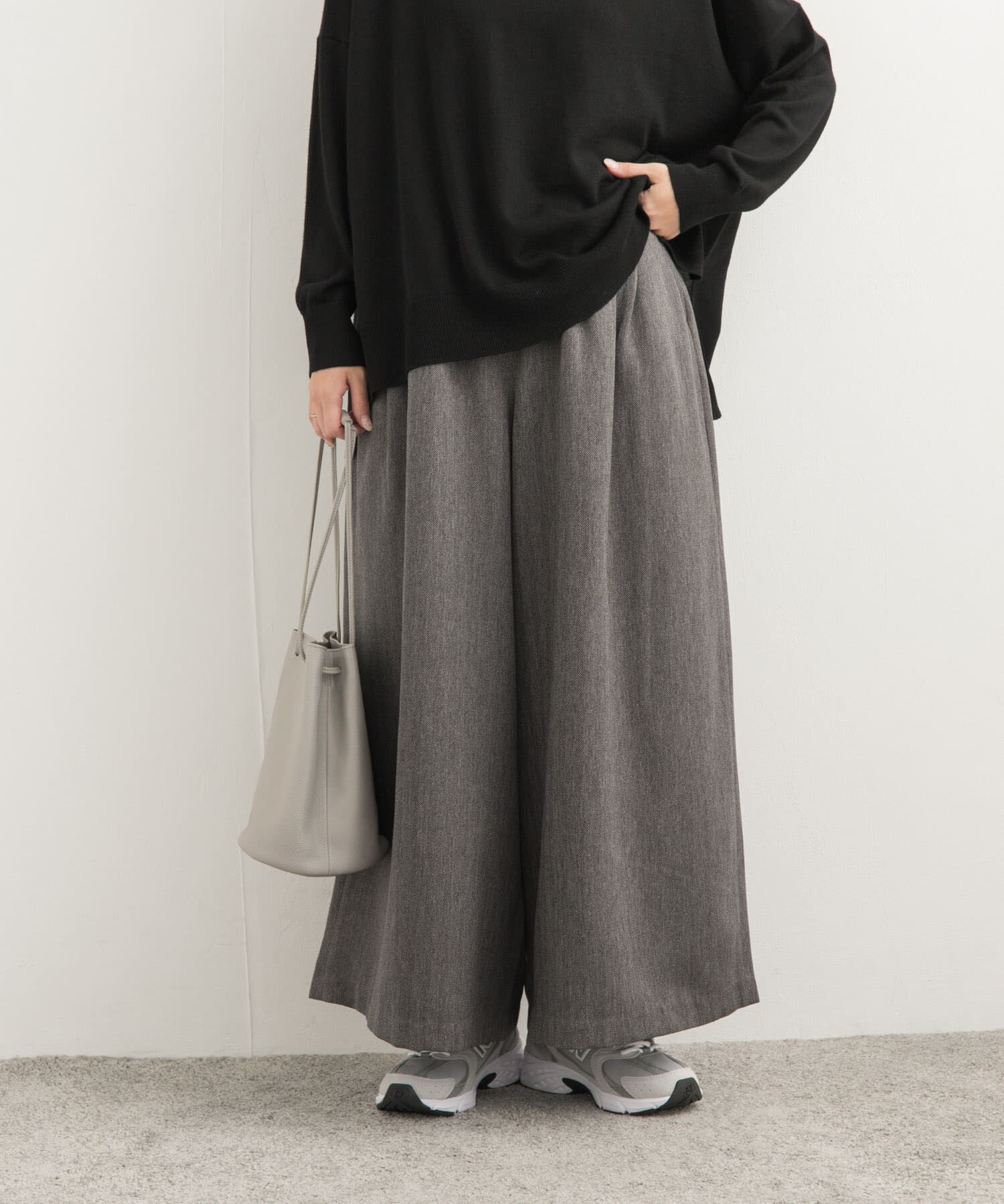 URBAN RESEARCH DOORS「メランジヘリンボーンギャザーワイドパンツ」|その他|