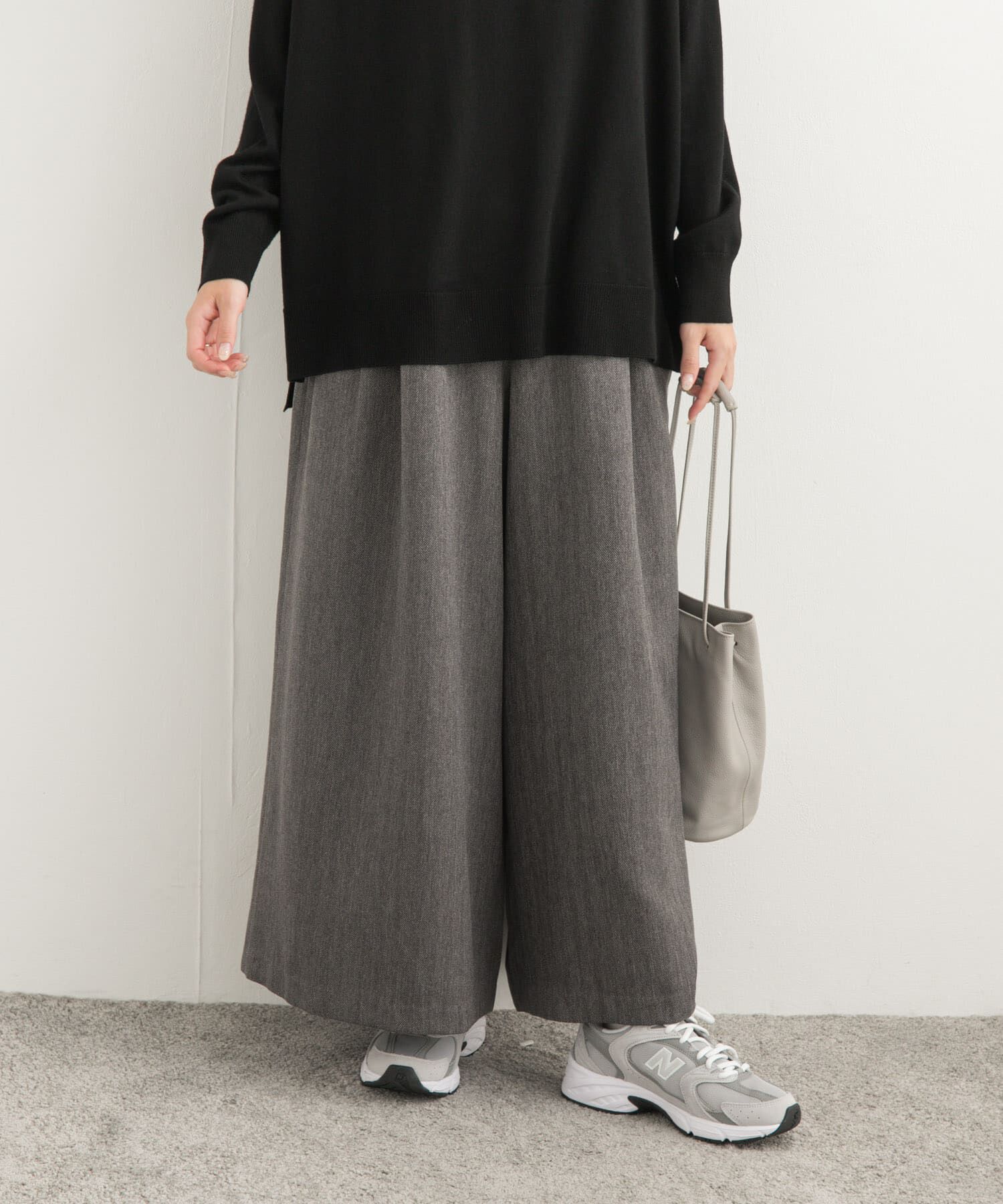 URBAN RESEARCH DOORS「メランジヘリンボーンギャザーワイドパンツ」|その他|