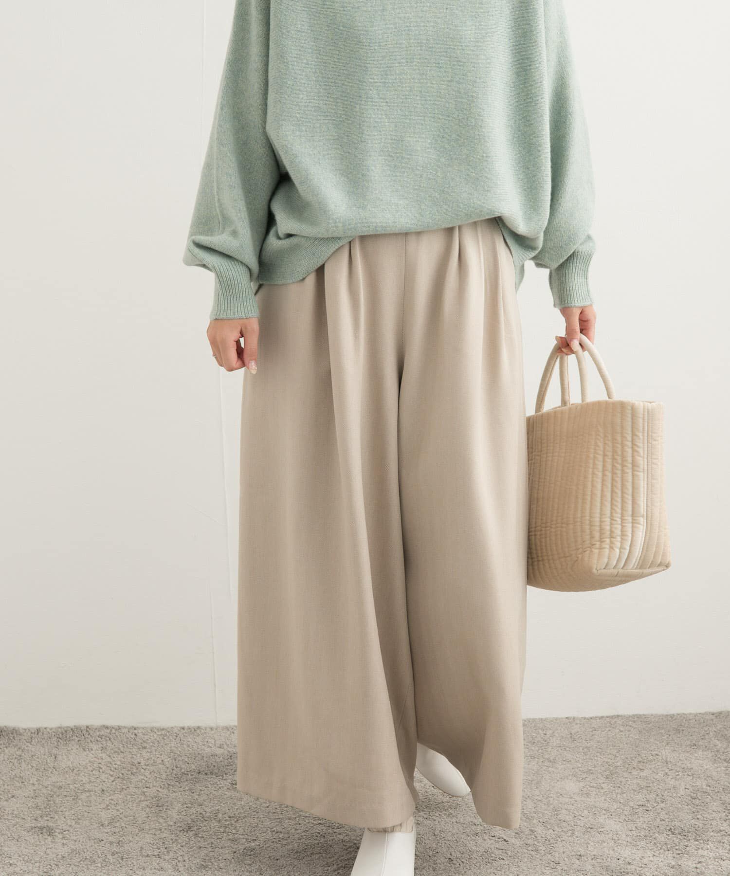 URBAN RESEARCH DOORS「メランジヘリンボーンギャザーワイドパンツ」|その他|