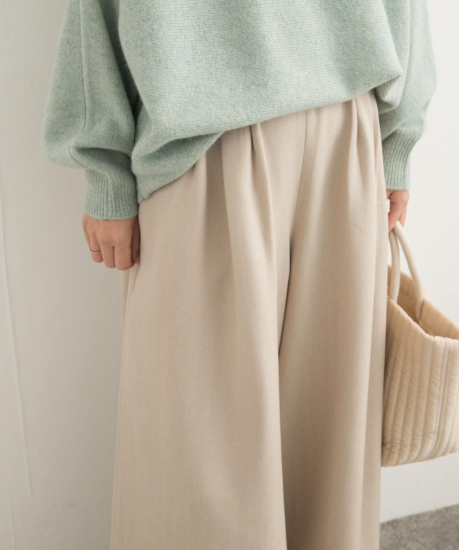 URBAN RESEARCH DOORS「メランジヘリンボーンギャザーワイドパンツ」|その他|