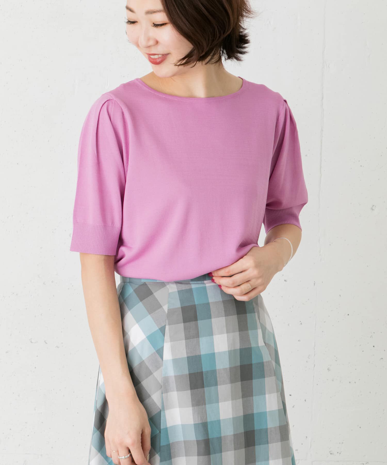 URBAN RESEARCH ROSSO「タックスリーブニットプルオーバー&there4;」|ニット・セーター|