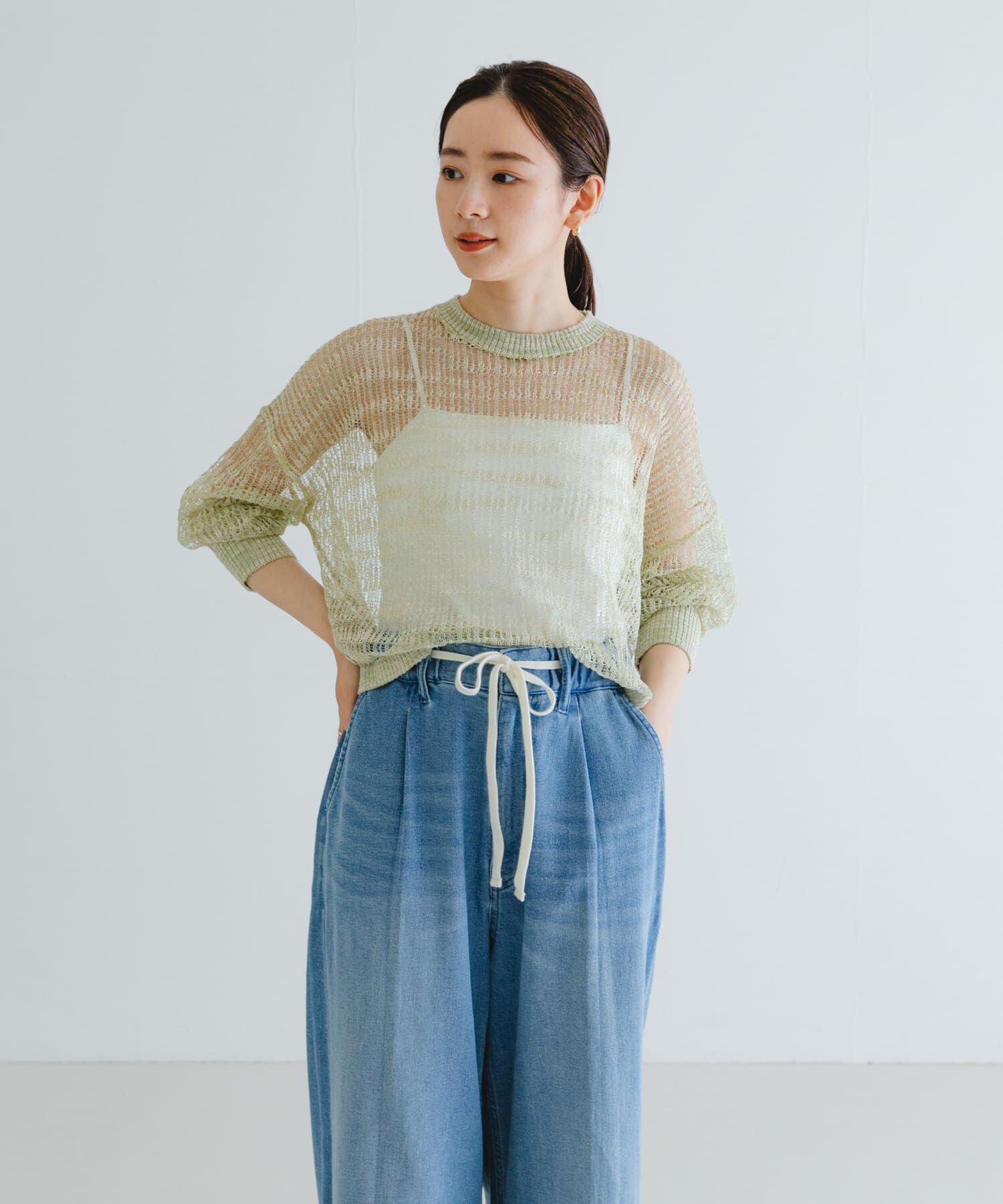 URBAN RESEARCH「シアーラメクルーネックニット」|ニット・セーター|