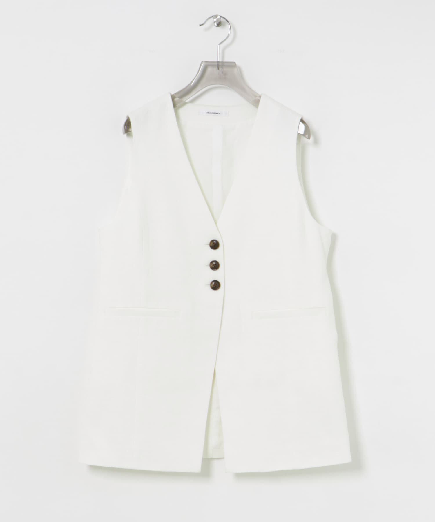 URBAN RESEARCH「コットンリネンノーカラージレ」|ベスト・ジレ|