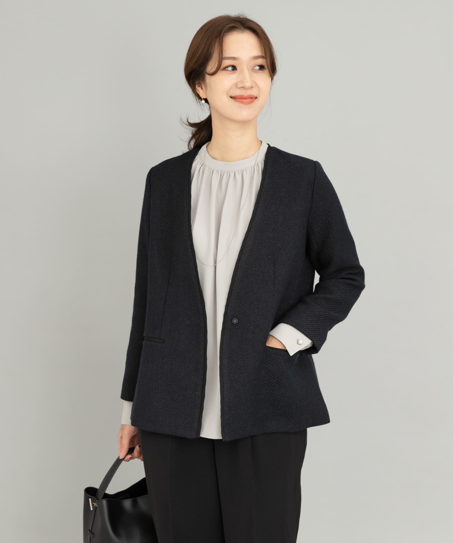 URBAN RESEARCH DOORS「ツイードVネックロングジャケット」|その他|