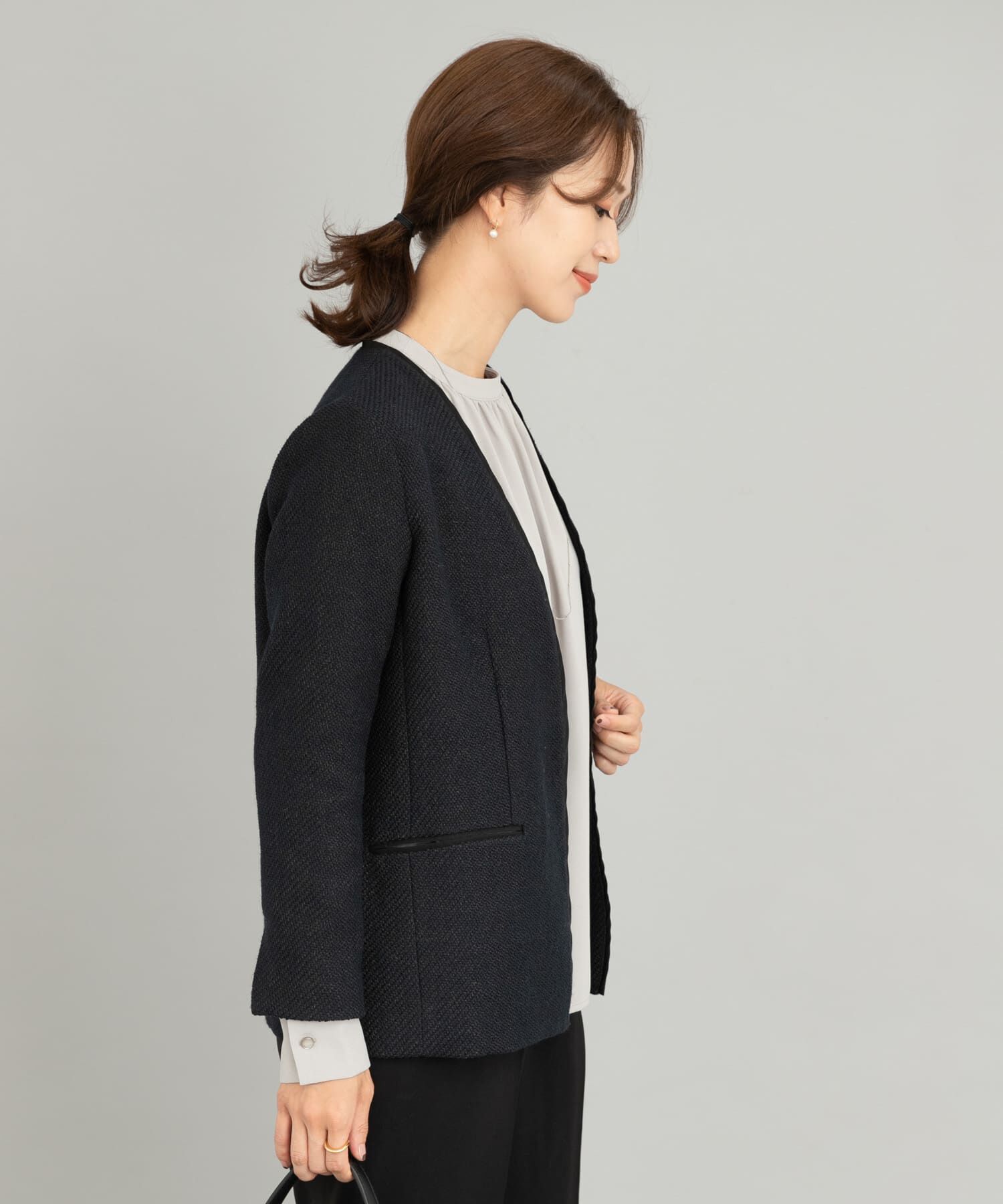 URBAN RESEARCH DOORS「ツイードVネックロングジャケット」|その他|