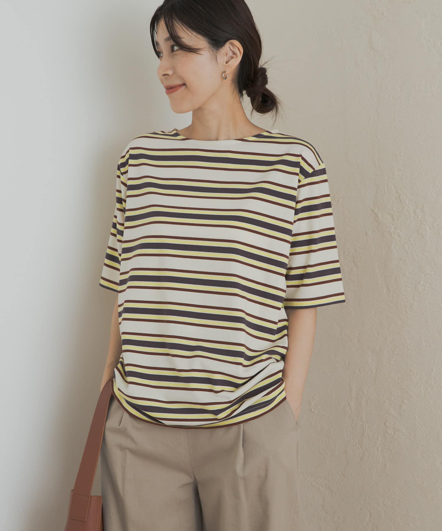 URBAN RESEARCH DOORS「マルチボーダーTシャツ」|Tシャツ・カットソー|アイボリー