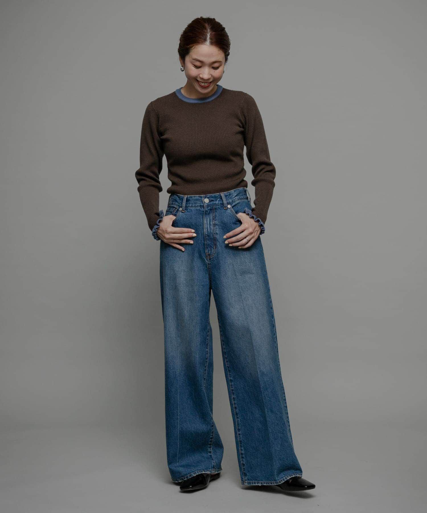 Sonny Label 「袖口フリルクルーネックプルオーバー」|ニット・セーター|