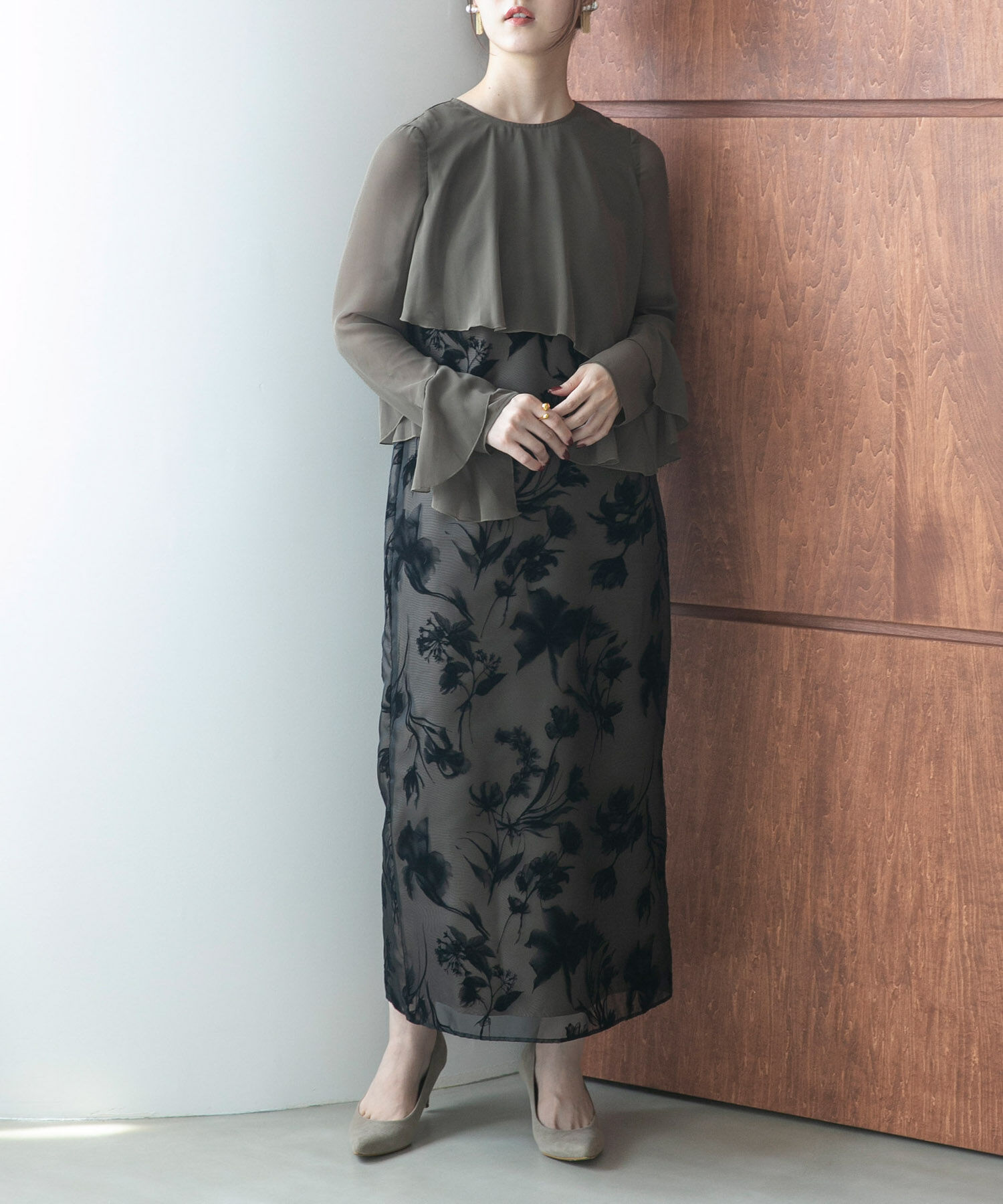 URBAN RESEARCH ROSSO「kaene　アシメフレアボレロドッキングドレス」|ワンピース|