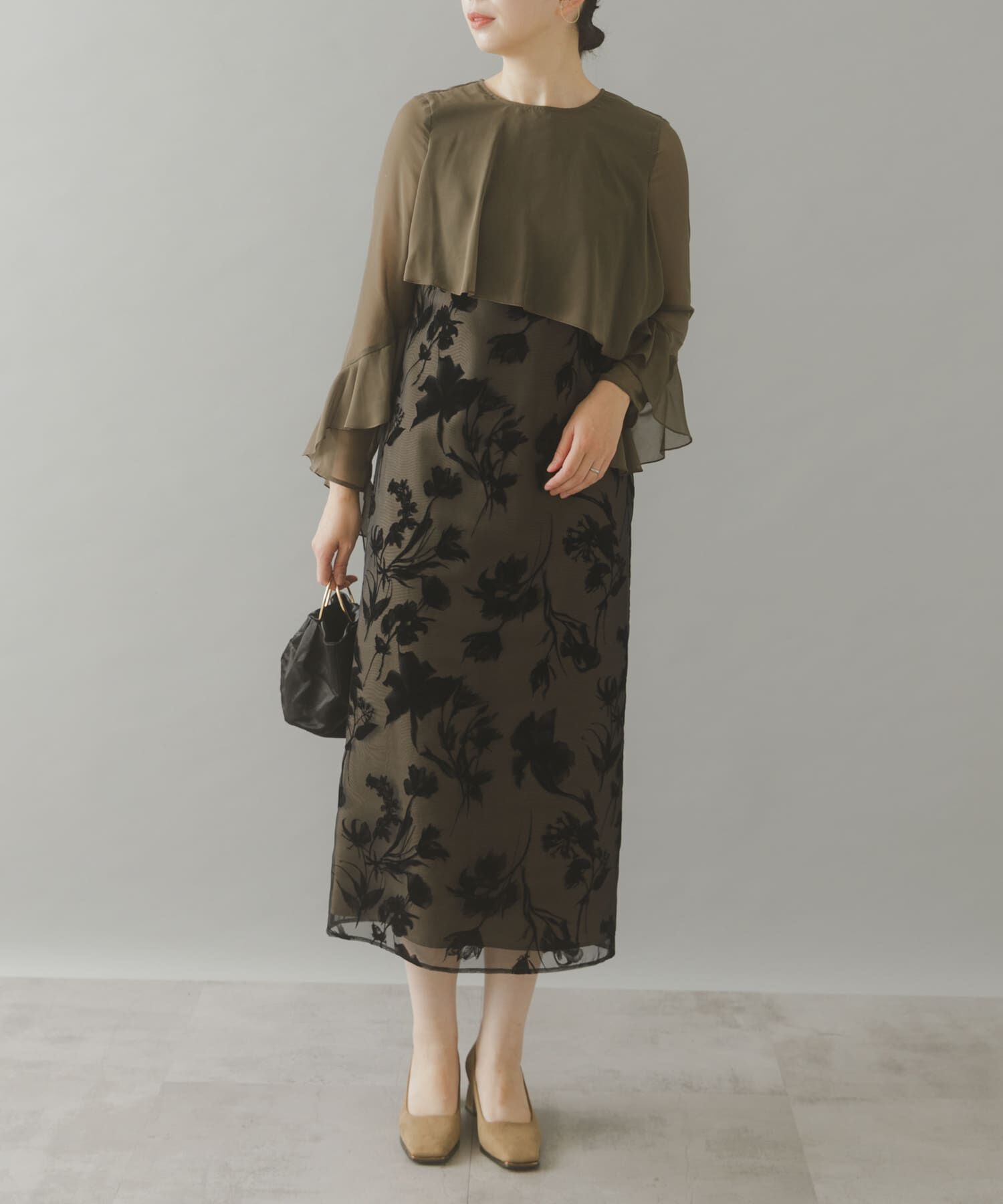 URBAN RESEARCH ROSSO「kaene　アシメフレアボレロドッキングドレス」|ワンピース|