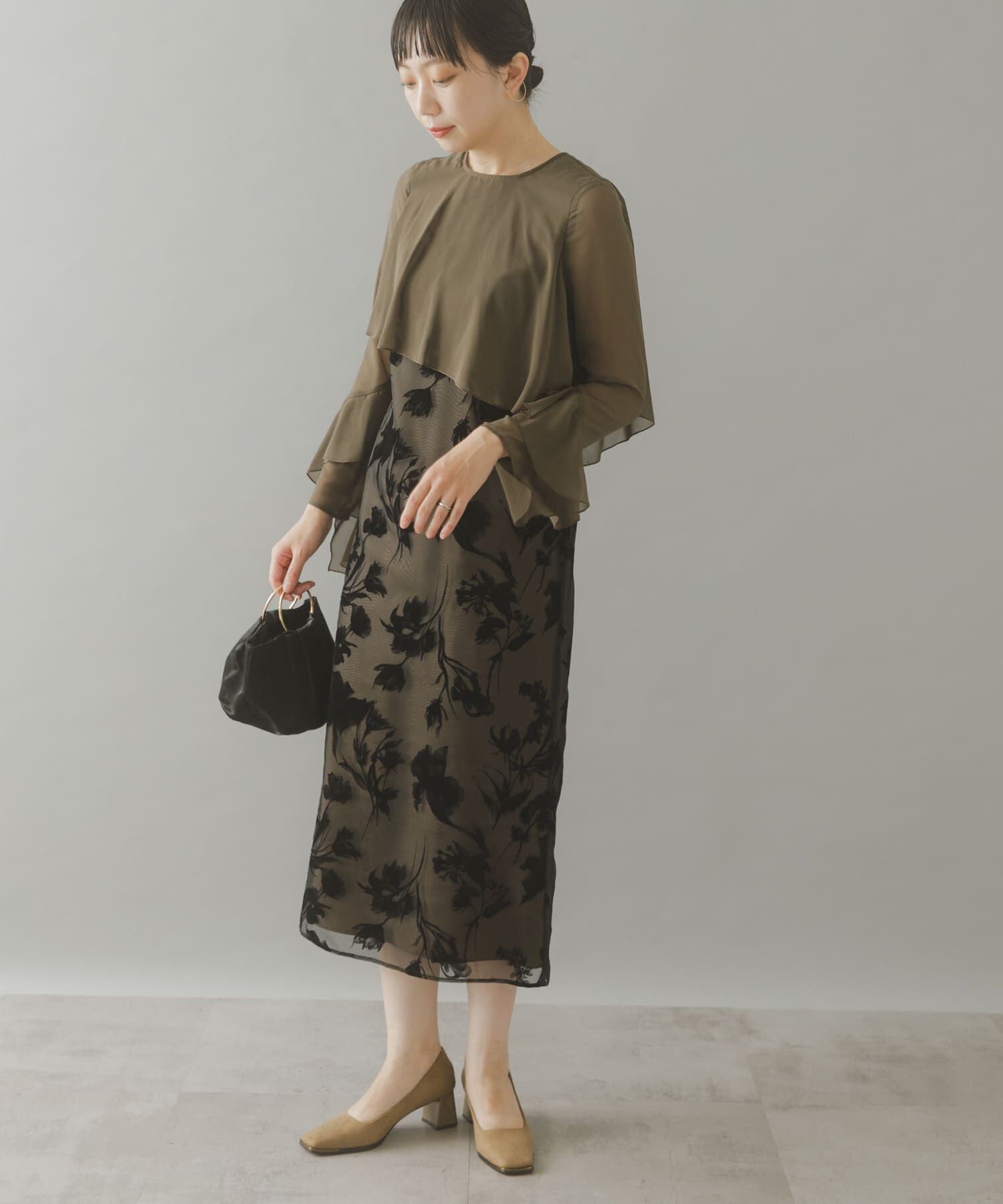 URBAN RESEARCH ROSSO「kaene　アシメフレアボレロドッキングドレス」|ワンピース|