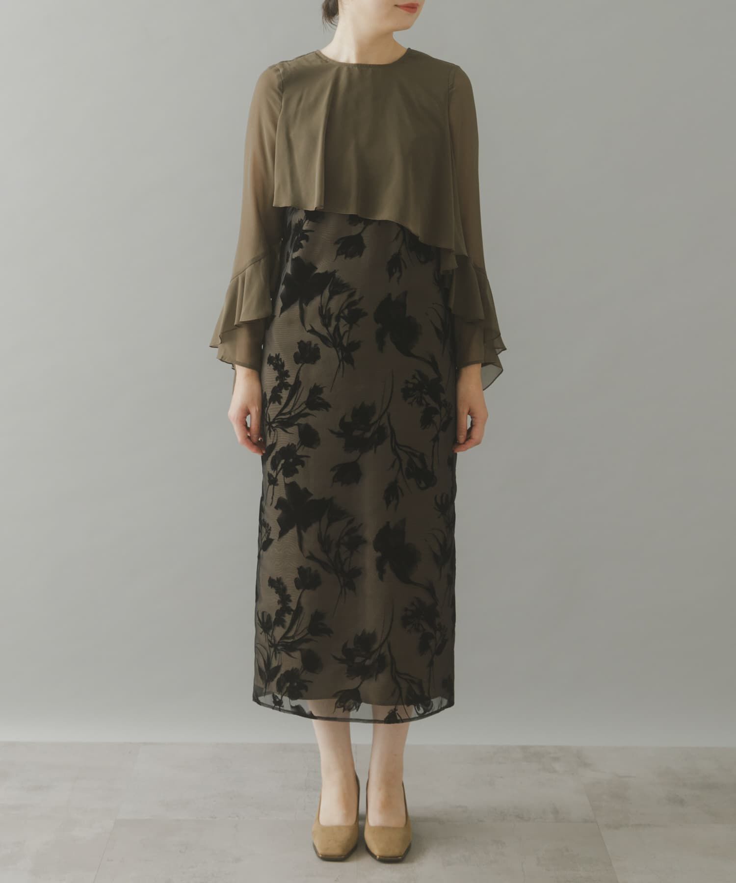 URBAN RESEARCH ROSSO「kaene　アシメフレアボレロドッキングドレス」|ワンピース|