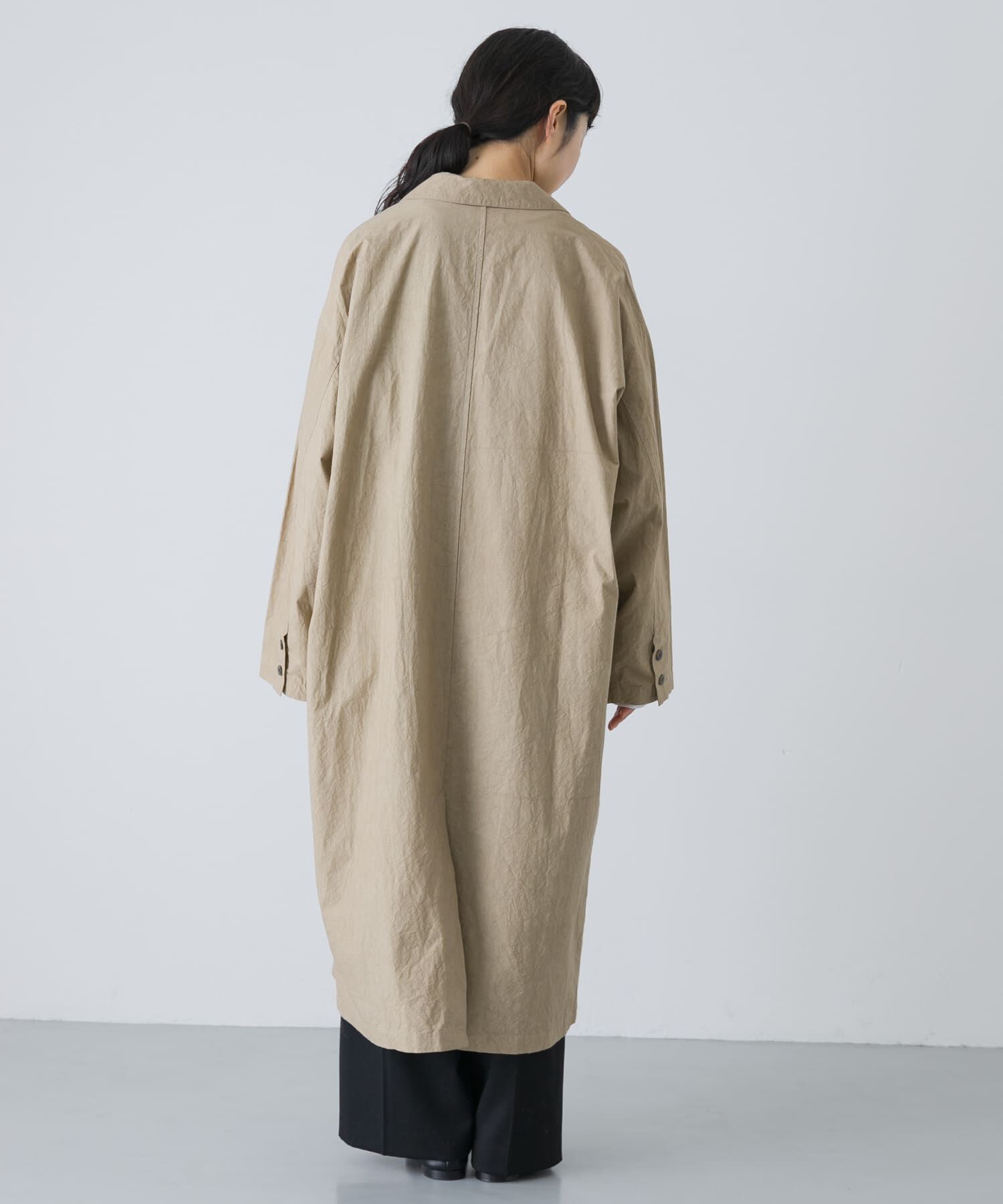 かぐれ「テーラードカラーショップコート」|ノーカラーコート|