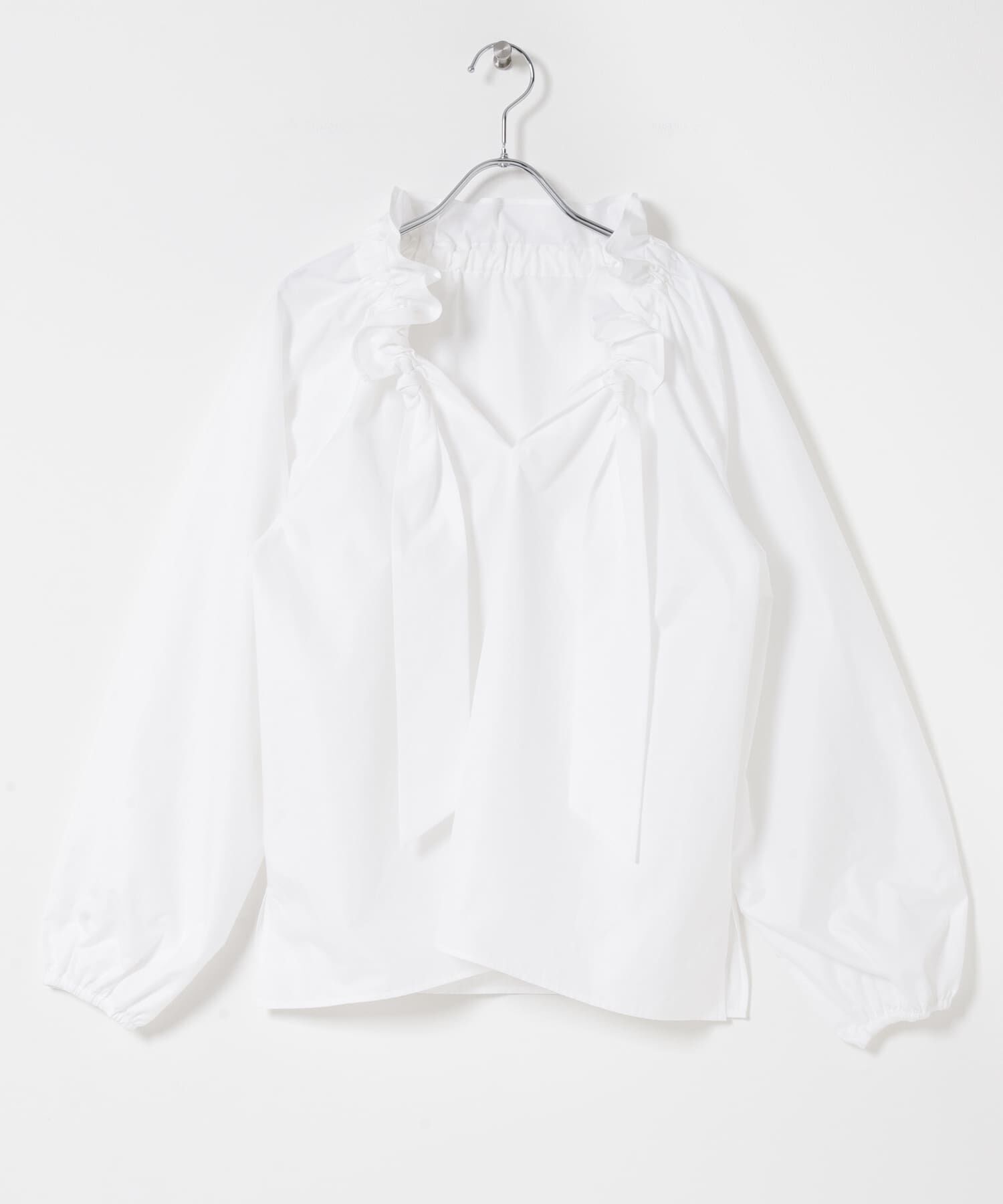 URBAN RESEARCH ROSSO「フリルネックシャツブラウス」|シャツ・ブラウス|