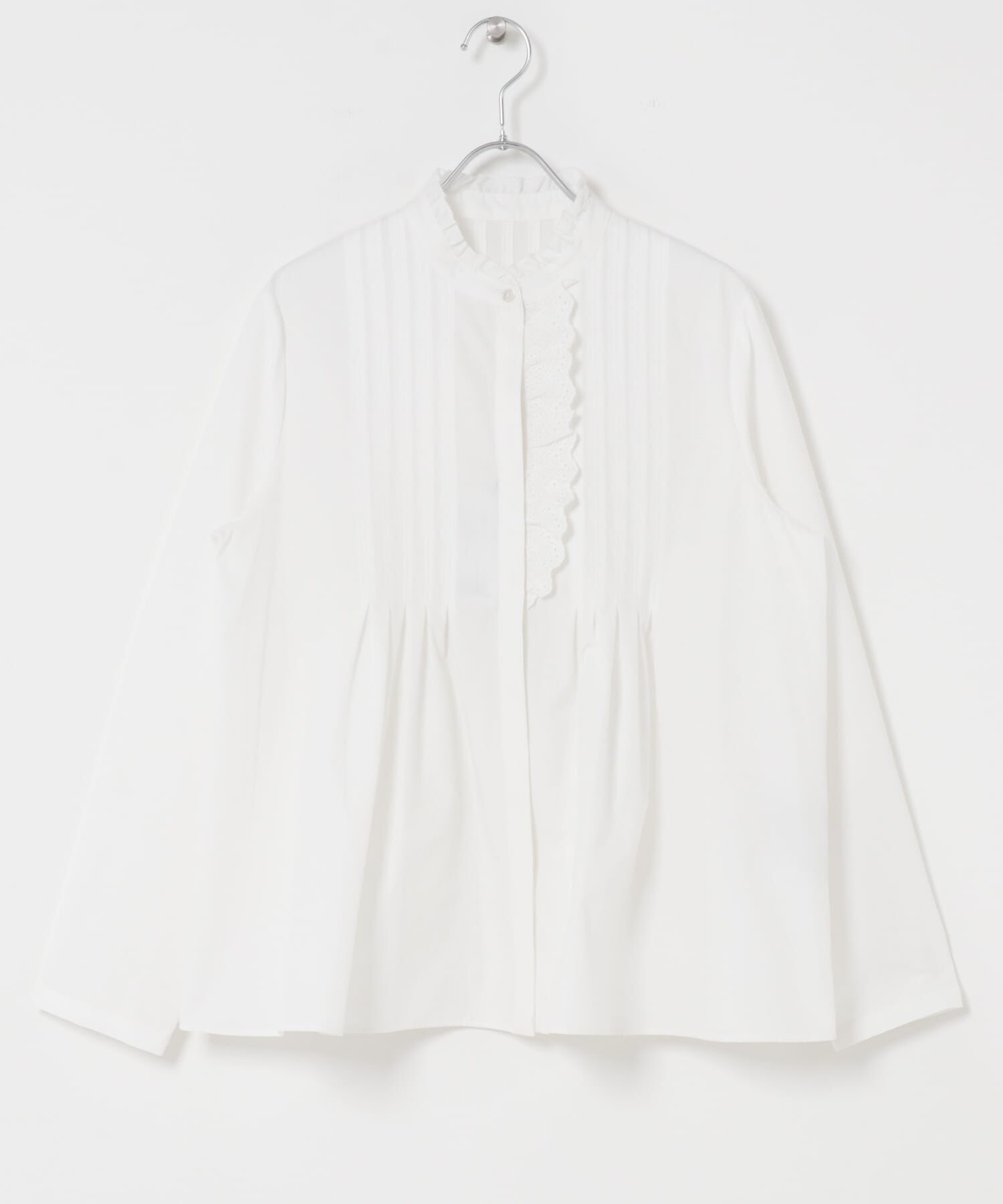 URBAN RESEARCH ROSSO「フリルネックレースデザインシャツブラウス」|シャツ・ブラウス|