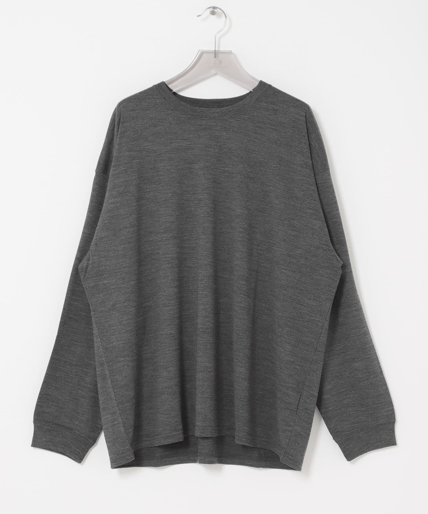 URBAN RESEARCH「new basic　WASHABLE MERINO WOOL LONG-SLEEVE」|Tシャツ・カットソー|チャコールグレー