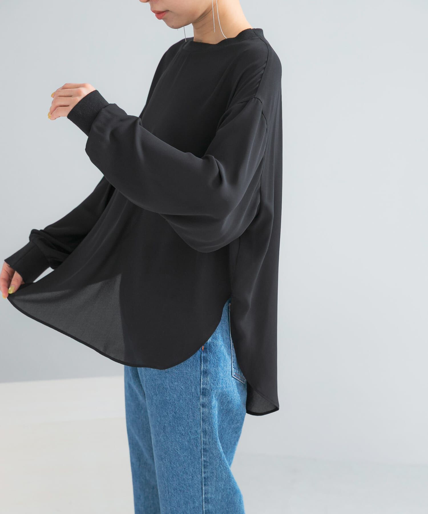 URBAN RESEARCH ROSSO「リブドッキングセミシアープルオーバー」|Tシャツ・カットソー|