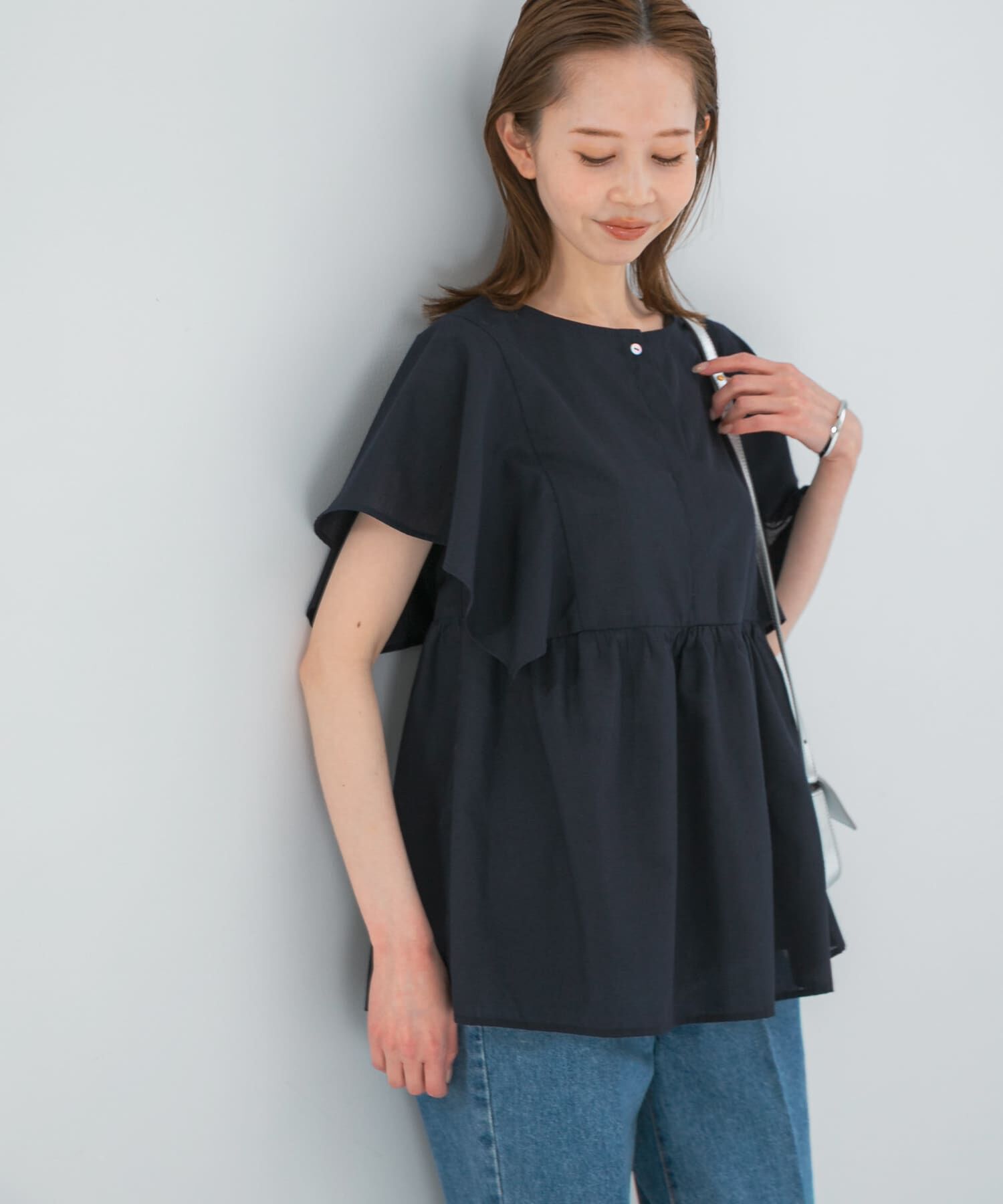 URBAN RESEARCH ROSSO「『WEB限定』『UR TECH Smart Linen Touch』フレアスリーブブラウス」|シャツ・ブラウス|