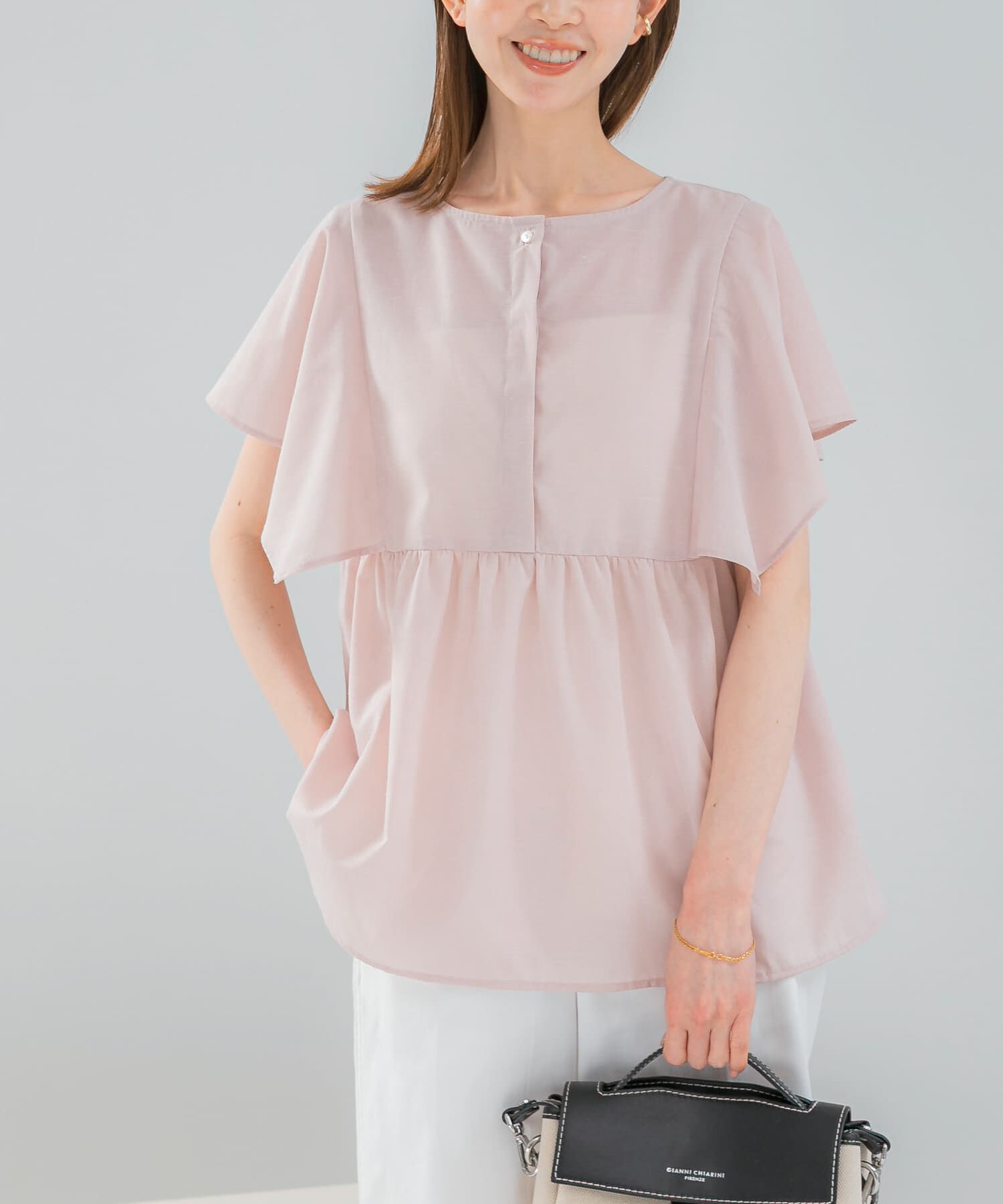 URBAN RESEARCH ROSSO「『WEB限定』『UR TECH Smart Linen Touch』フレアスリーブブラウス」|シャツ・ブラウス|