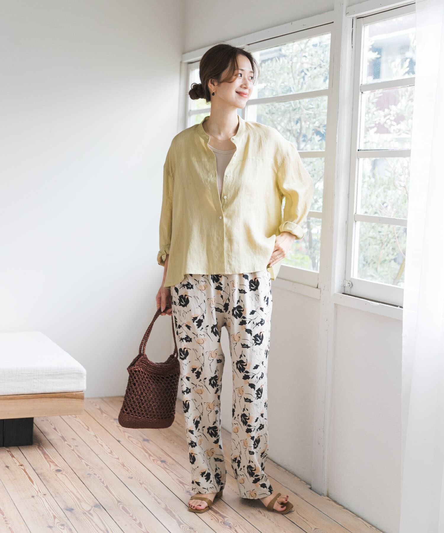 URBAN RESEARCH DOORS「リネンカーブスリーブブラウス」|シャツ・ブラウス|