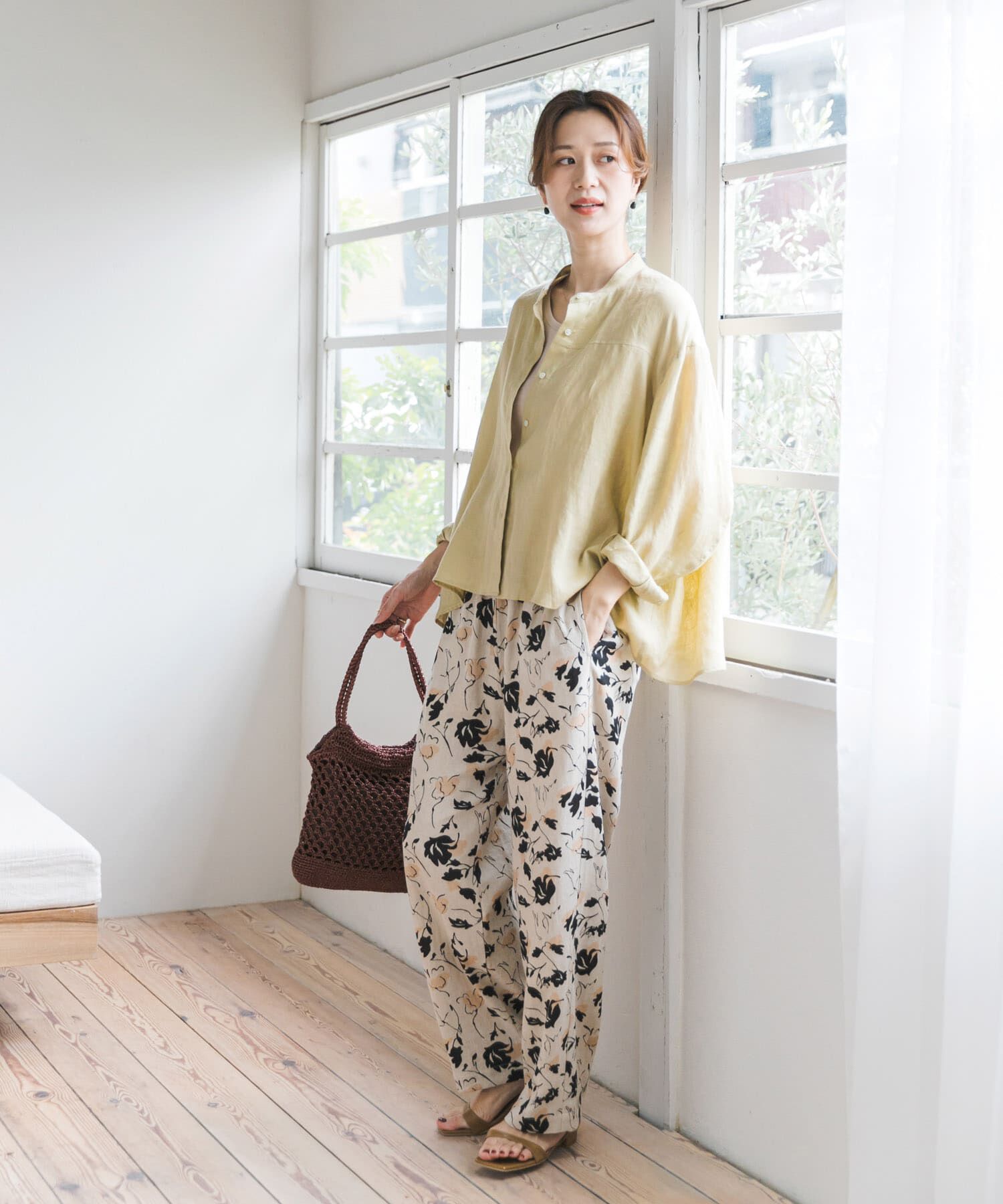 URBAN RESEARCH DOORS「リネンカーブスリーブブラウス」|シャツ・ブラウス|