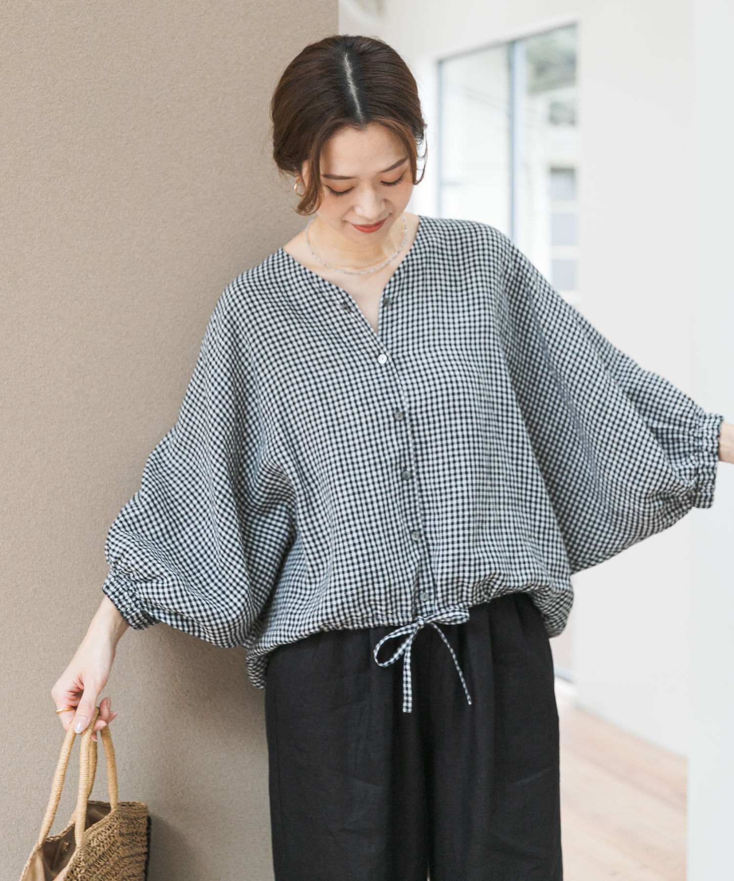 URBAN RESEARCH DOORS「リネンドロストドルマンブラウス」|シャツ・ブラウス|