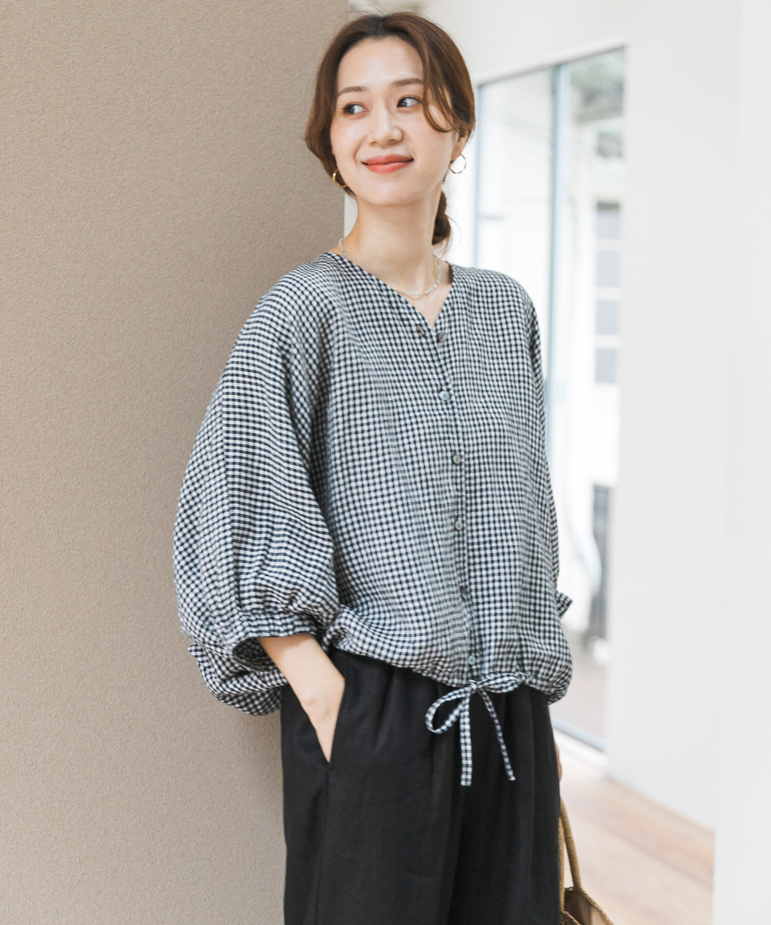 URBAN RESEARCH DOORS「リネンドロストドルマンブラウス」|シャツ・ブラウス|