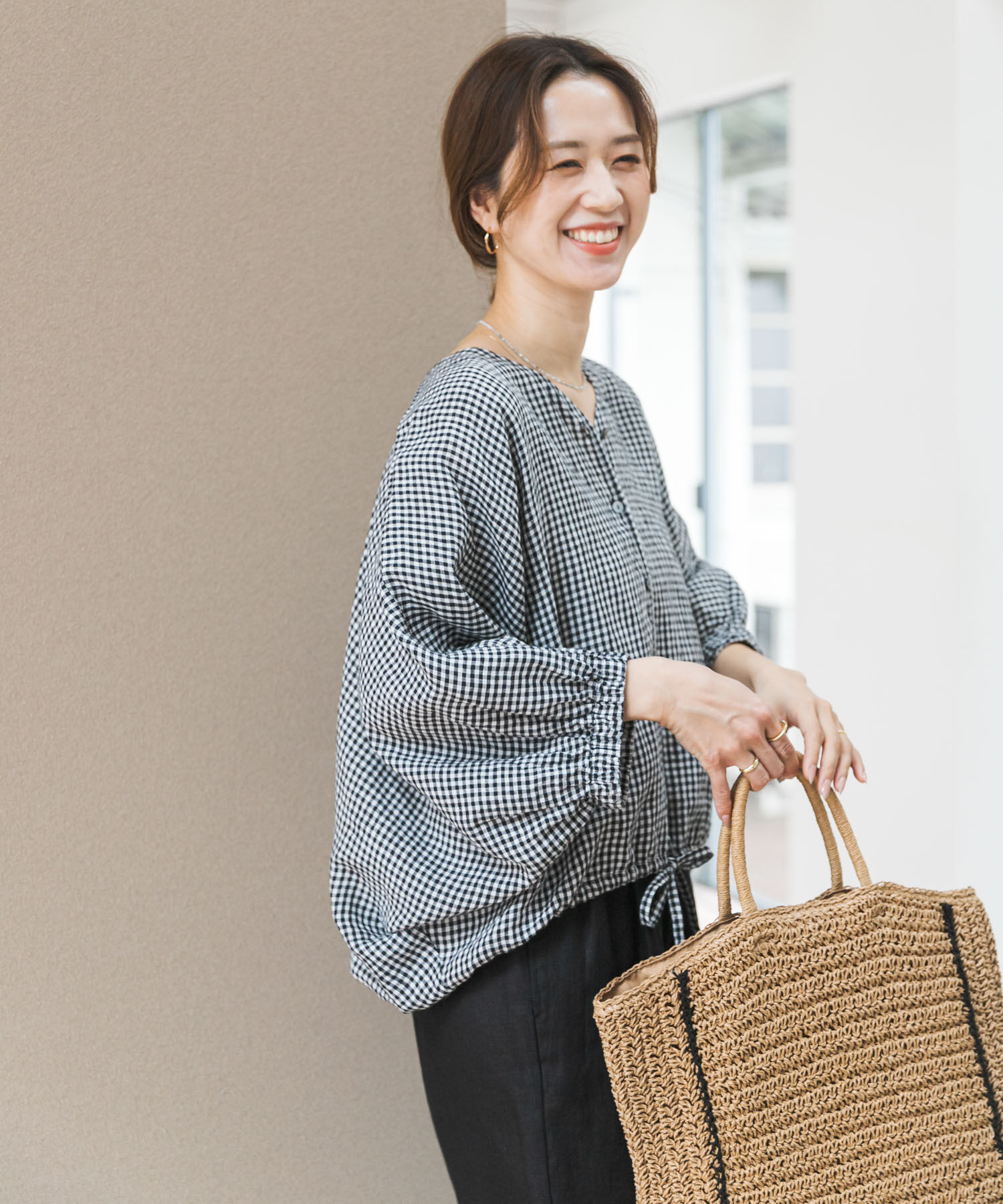 URBAN RESEARCH DOORS「リネンドロストドルマンブラウス」|シャツ・ブラウス|