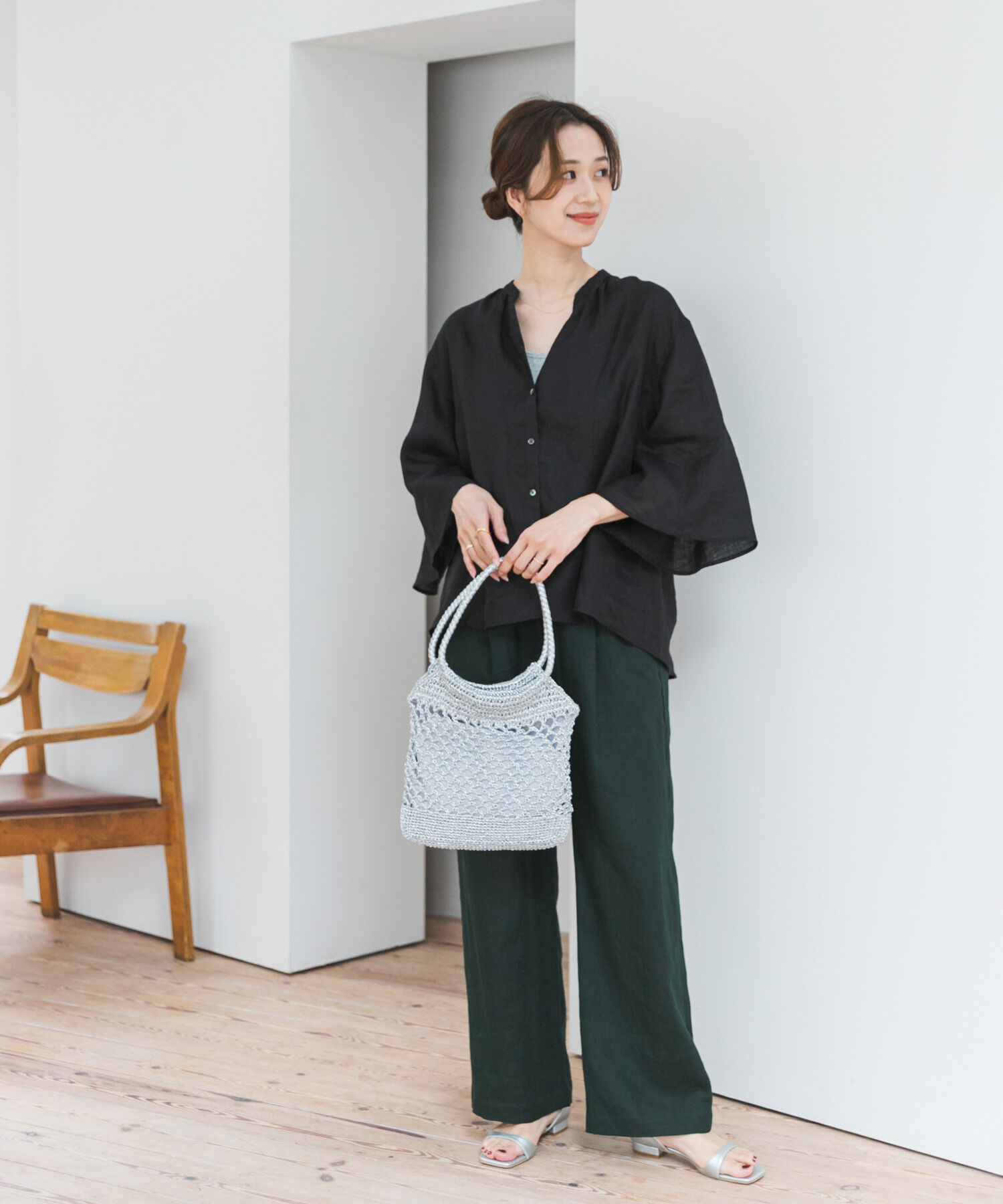 URBAN RESEARCH DOORS「リネンフレアスリーブブラウス」|シャツ・ブラウス|