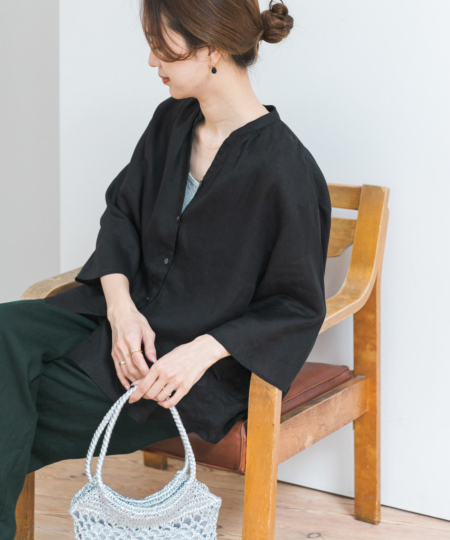 URBAN RESEARCH DOORS「リネンフレアスリーブブラウス」|シャツ・ブラウス|
