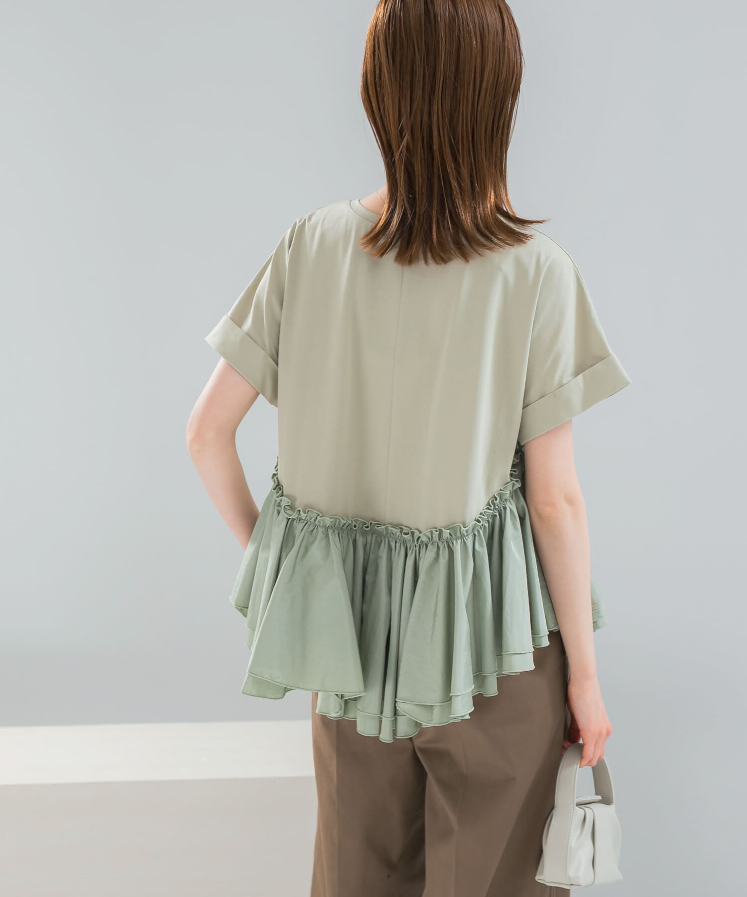 URBAN RESEARCH ROSSO「タフタドッキングティアードTEEブラウス」|Tシャツ・カットソー|