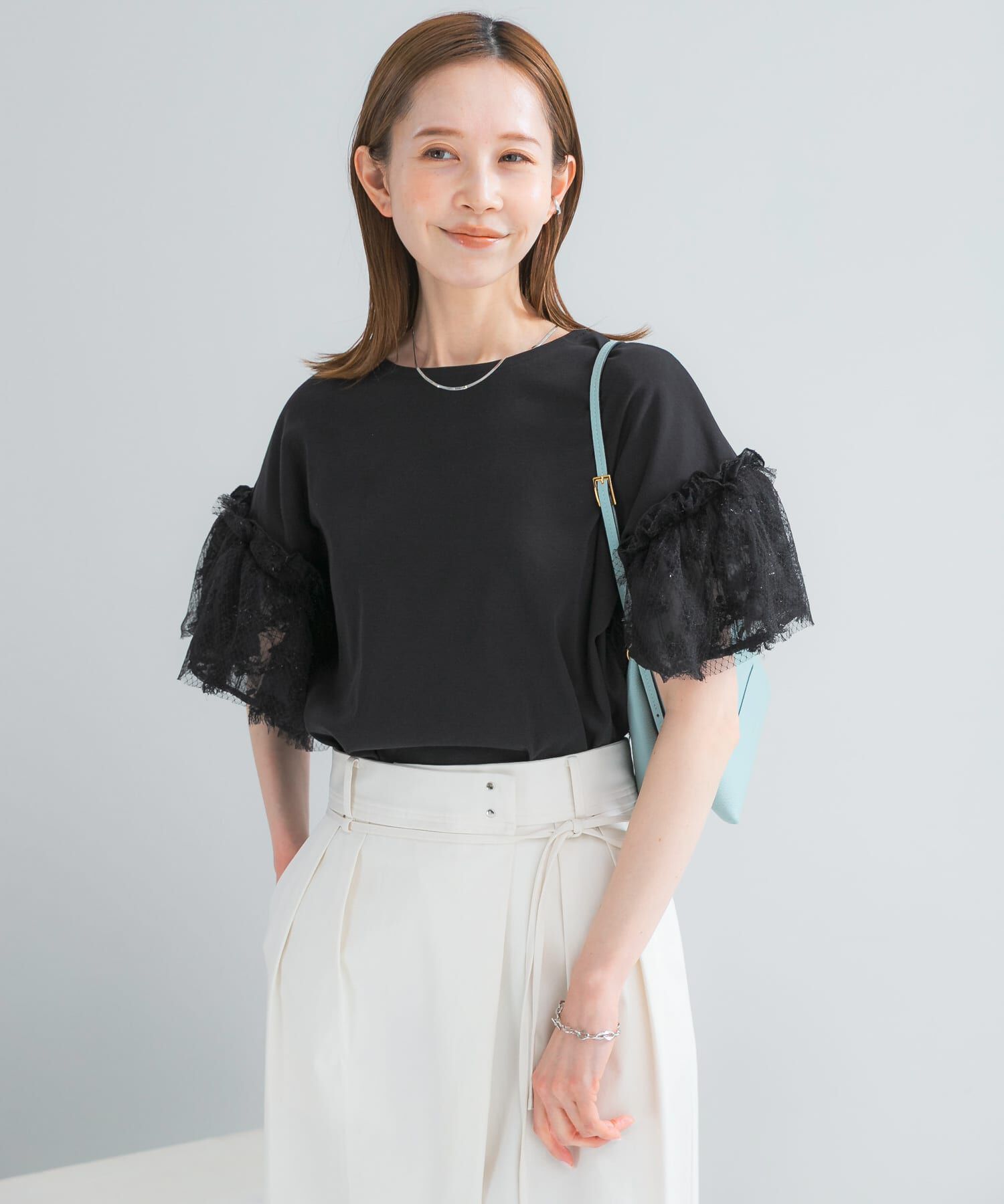 URBAN RESEARCH ROSSO「チュールドッキングTEEブラウス」|Tシャツ・カットソー|