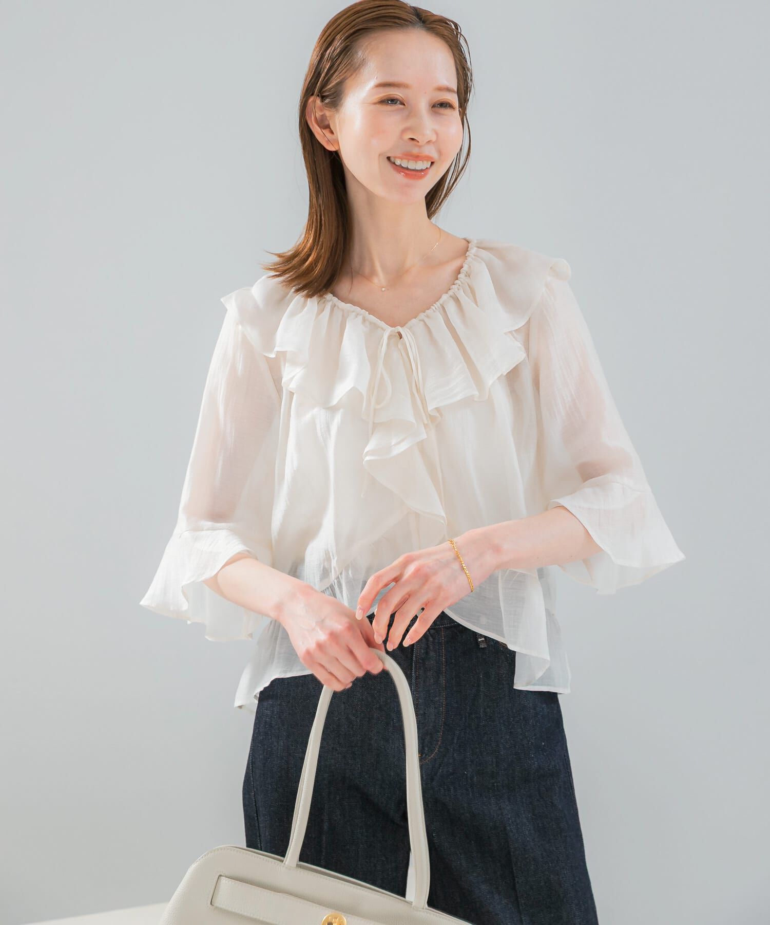 URBAN RESEARCH ROSSO「シアーフリルブラウス」|シャツ・ブラウス|