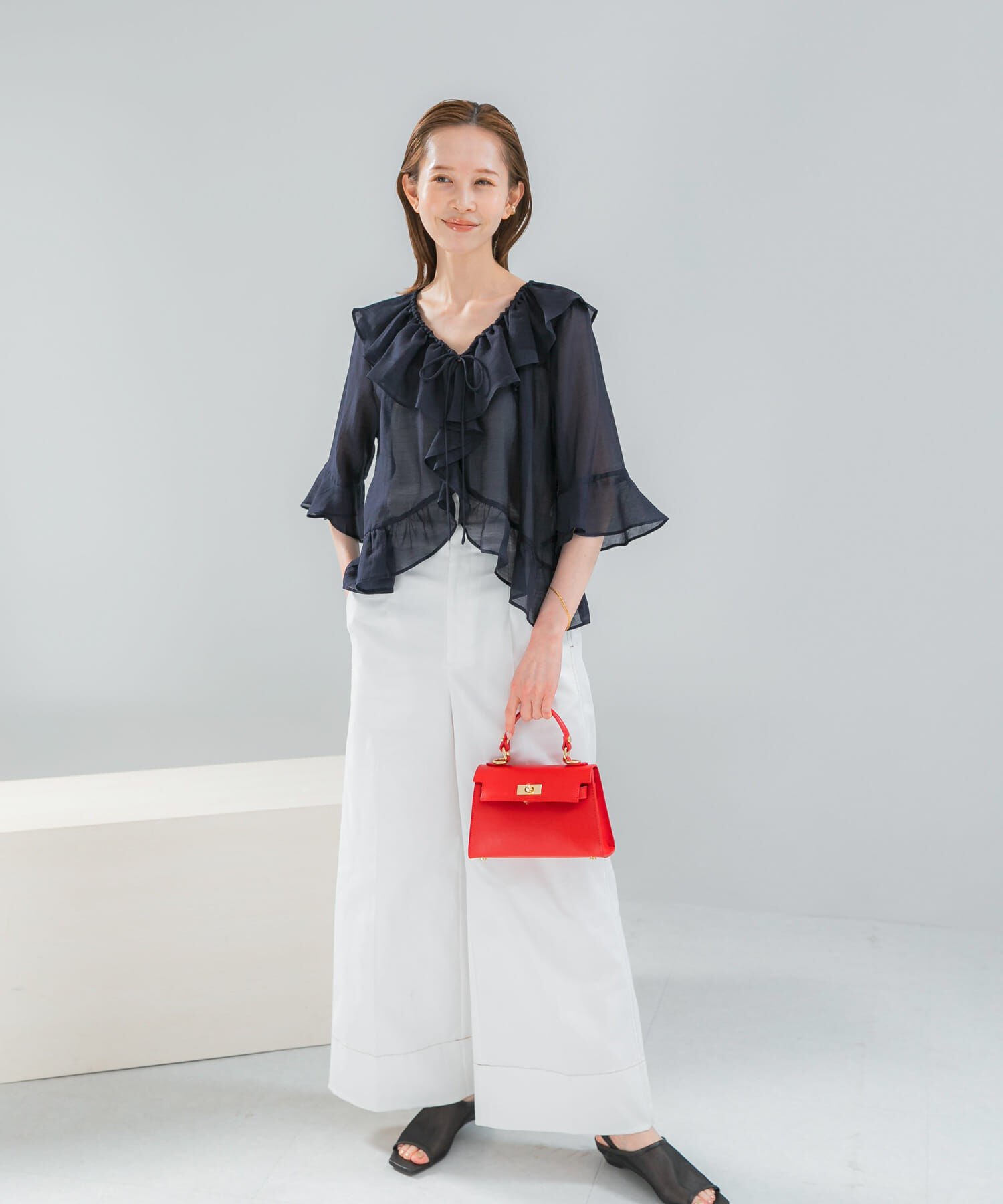 URBAN RESEARCH ROSSO「シアーフリルブラウス」|シャツ・ブラウス|