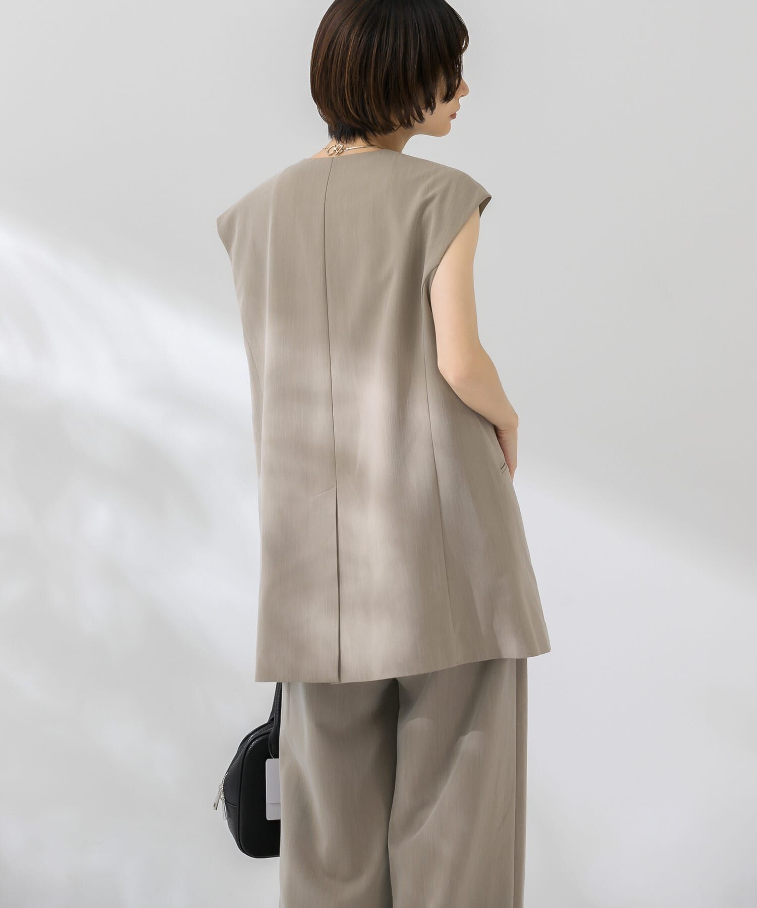  「ラウンドノーカラージレ」|ノーカラーコート|