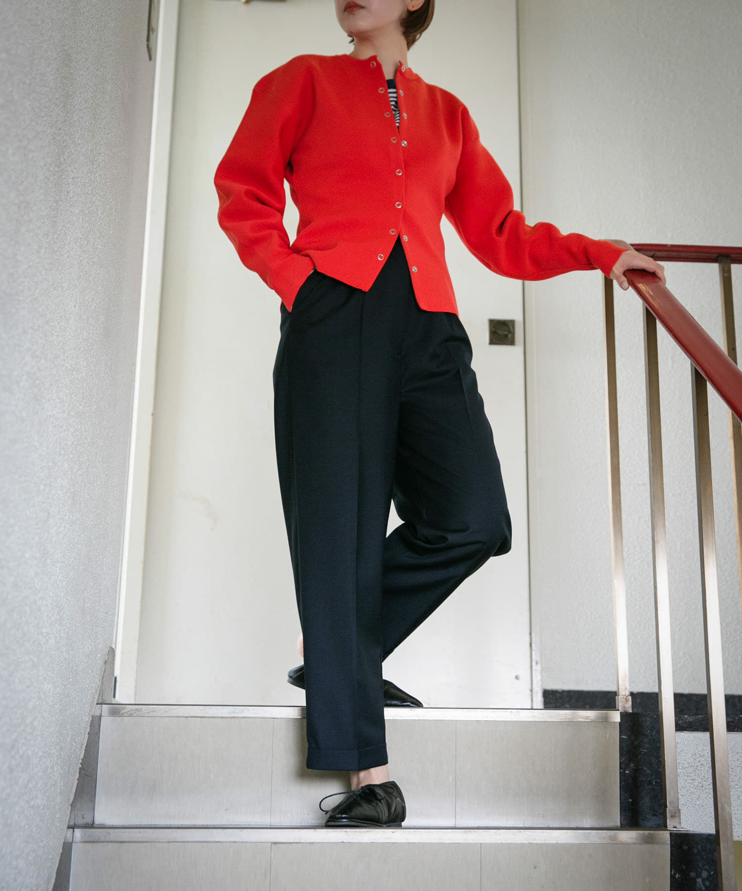  「リングドットボタンニットカーディガン」|カーディガン|