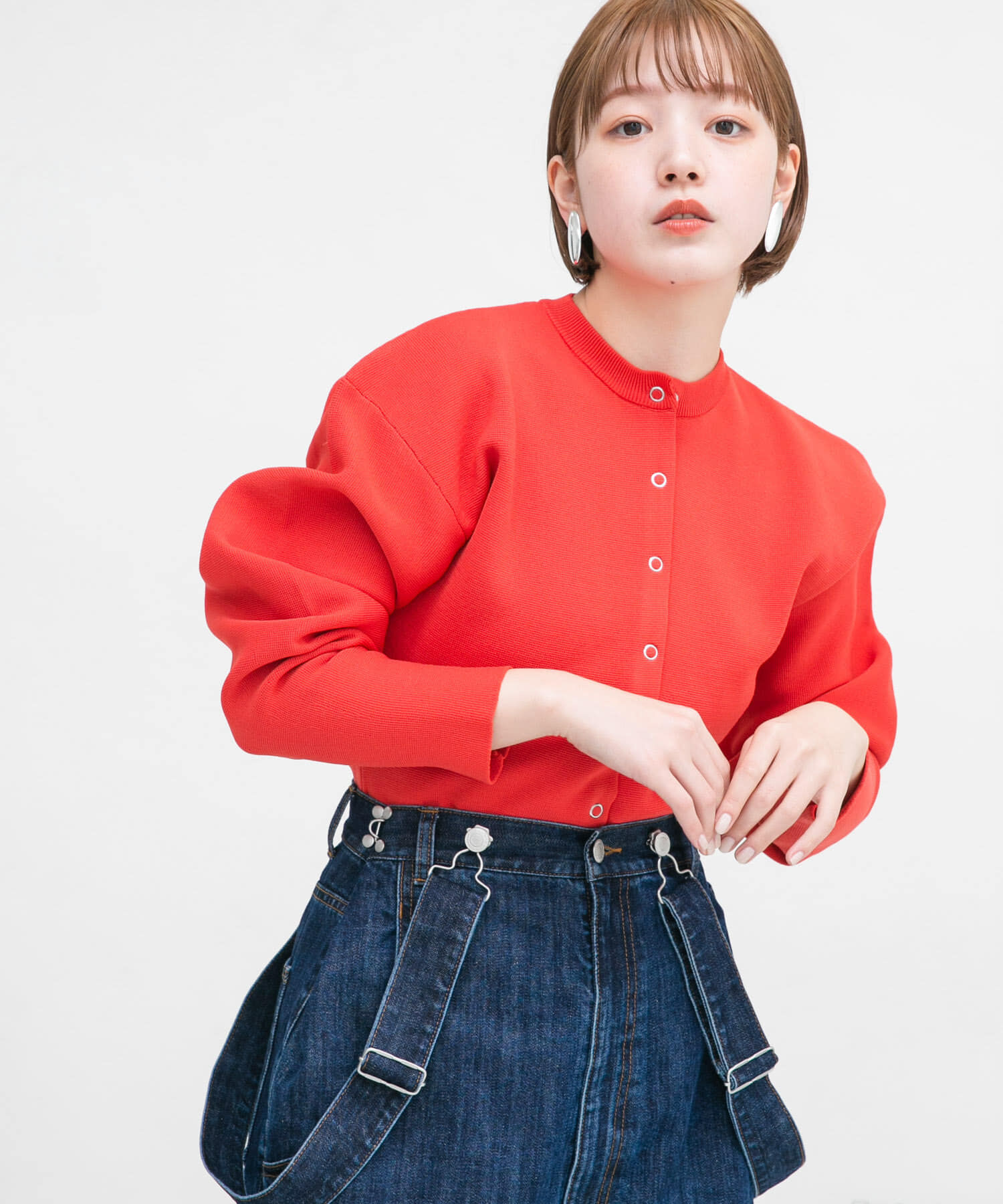  「リングドットボタンニットカーディガン」|カーディガン|