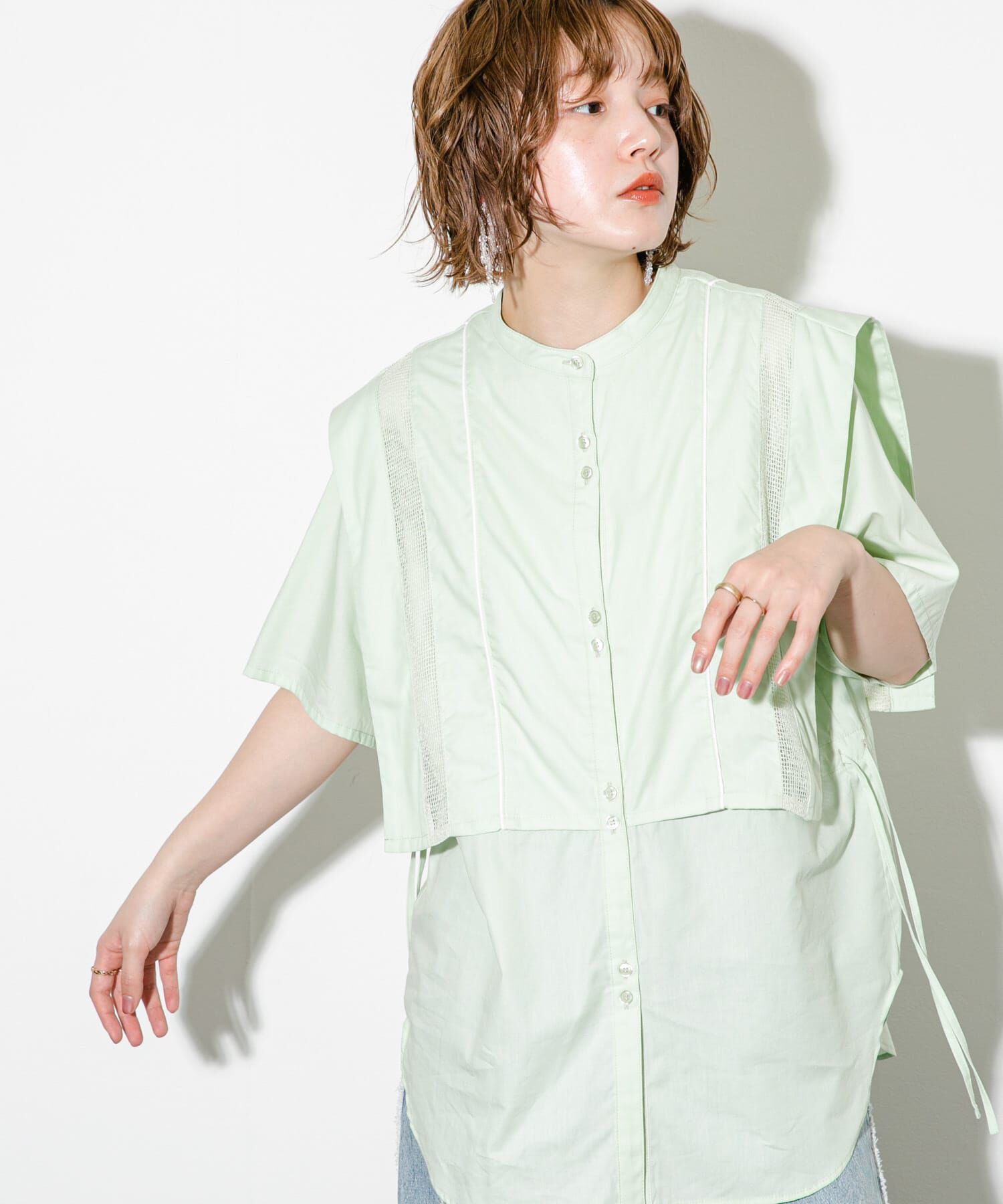  「パイピングレイヤードシャツ」|シャツ・ブラウス|