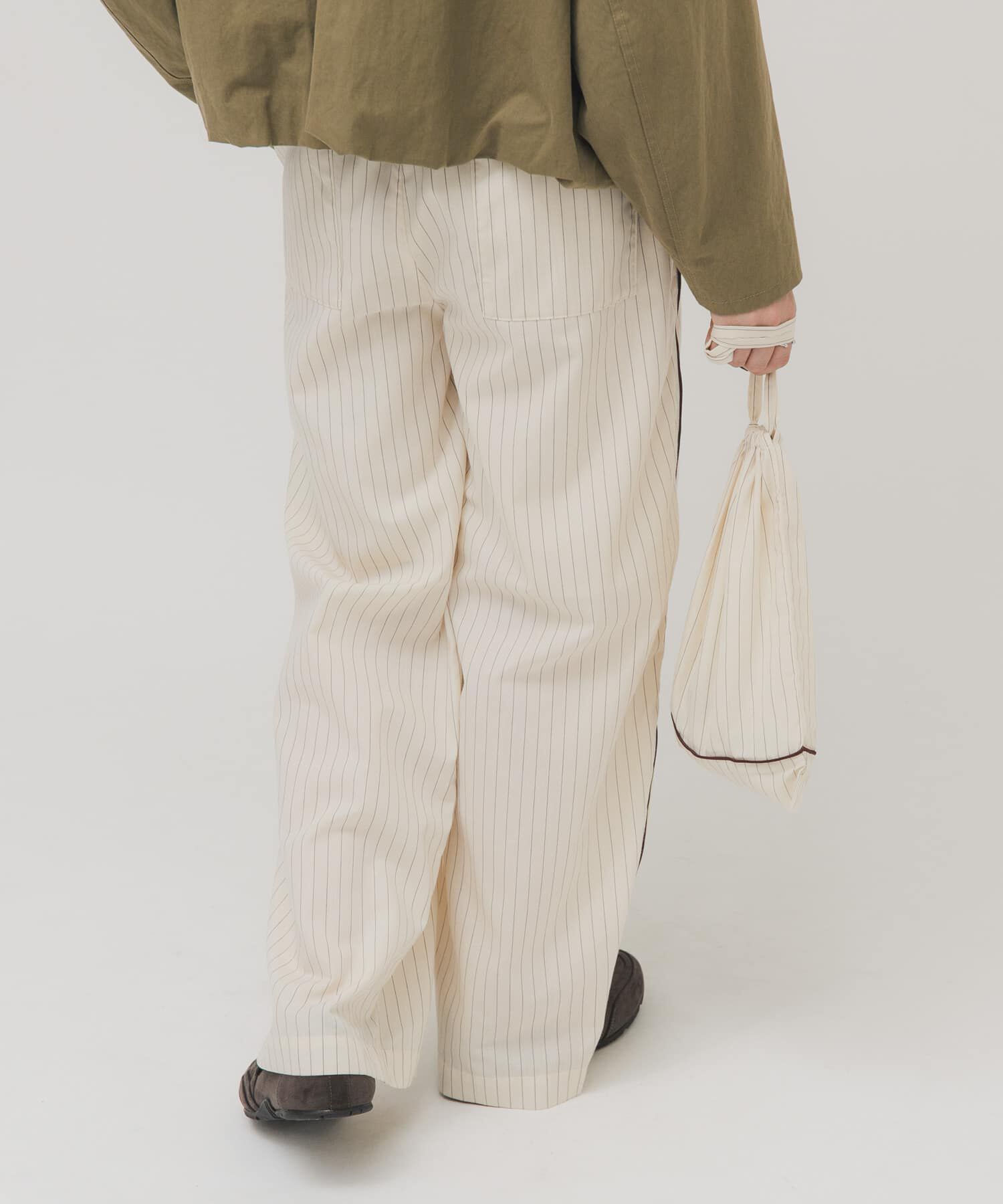  「ストライプイージーパンツ」|その他|アイボリー