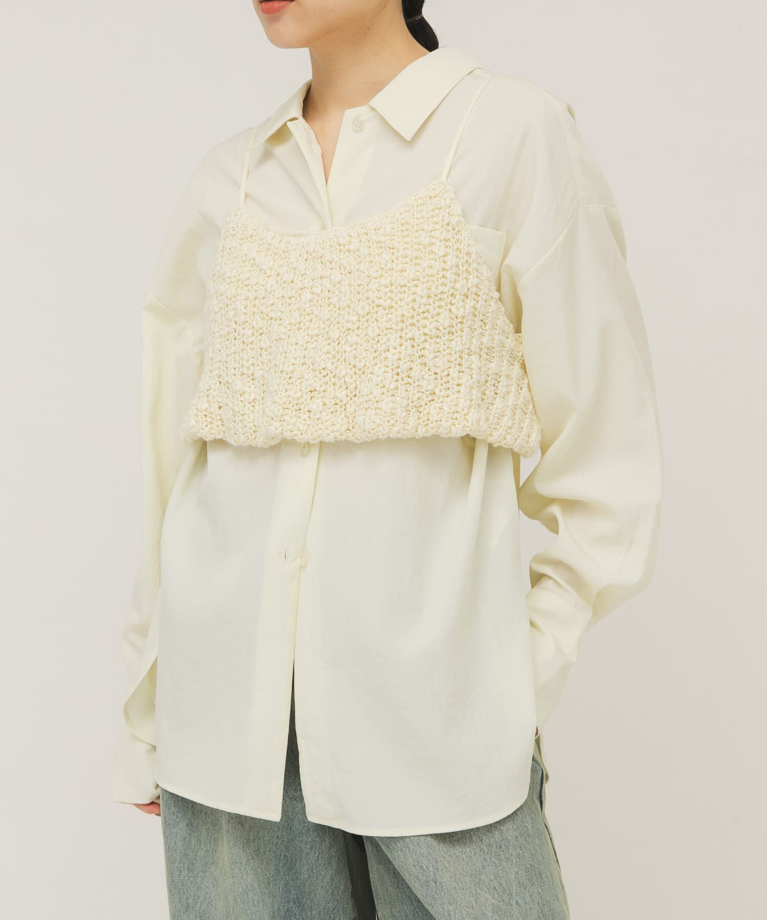  「オーバーサイズミニマルシャツ」|シャツ・ブラウス|アイボリー