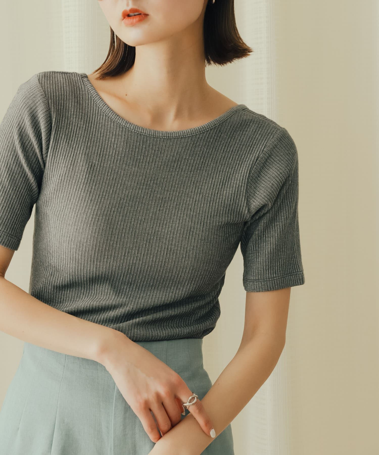 SENSE OF PLACE by URBAN RESEARCH「2WAYメランジリブTシャツ(半袖)」|Tシャツ・カットソー|