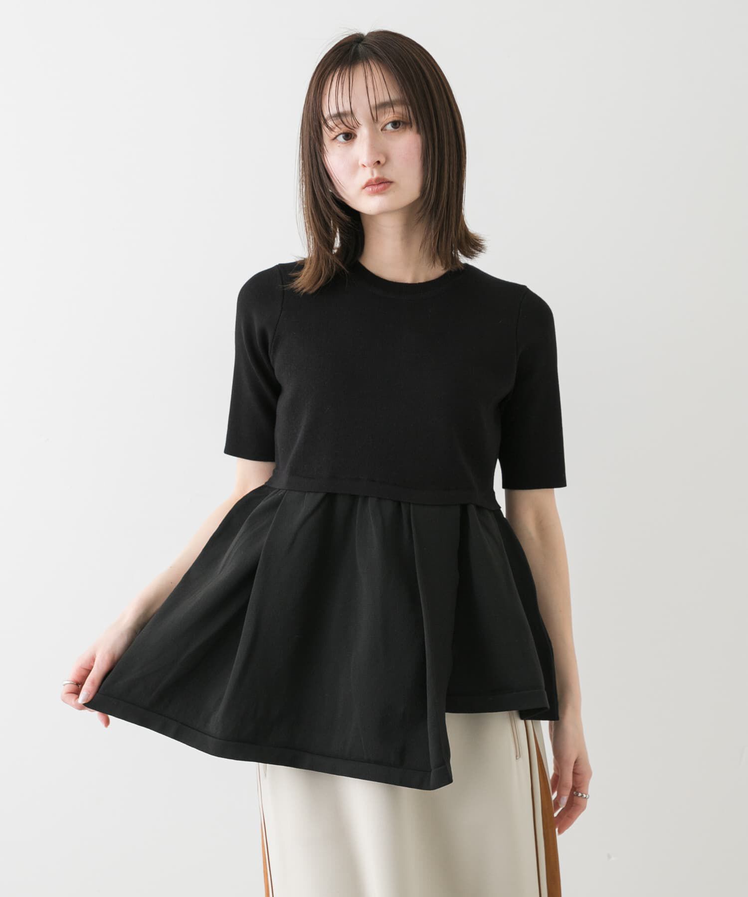 SENSE OF PLACE by URBAN RESEARCH「アシメペプラムセーター」|ニット・セーター|