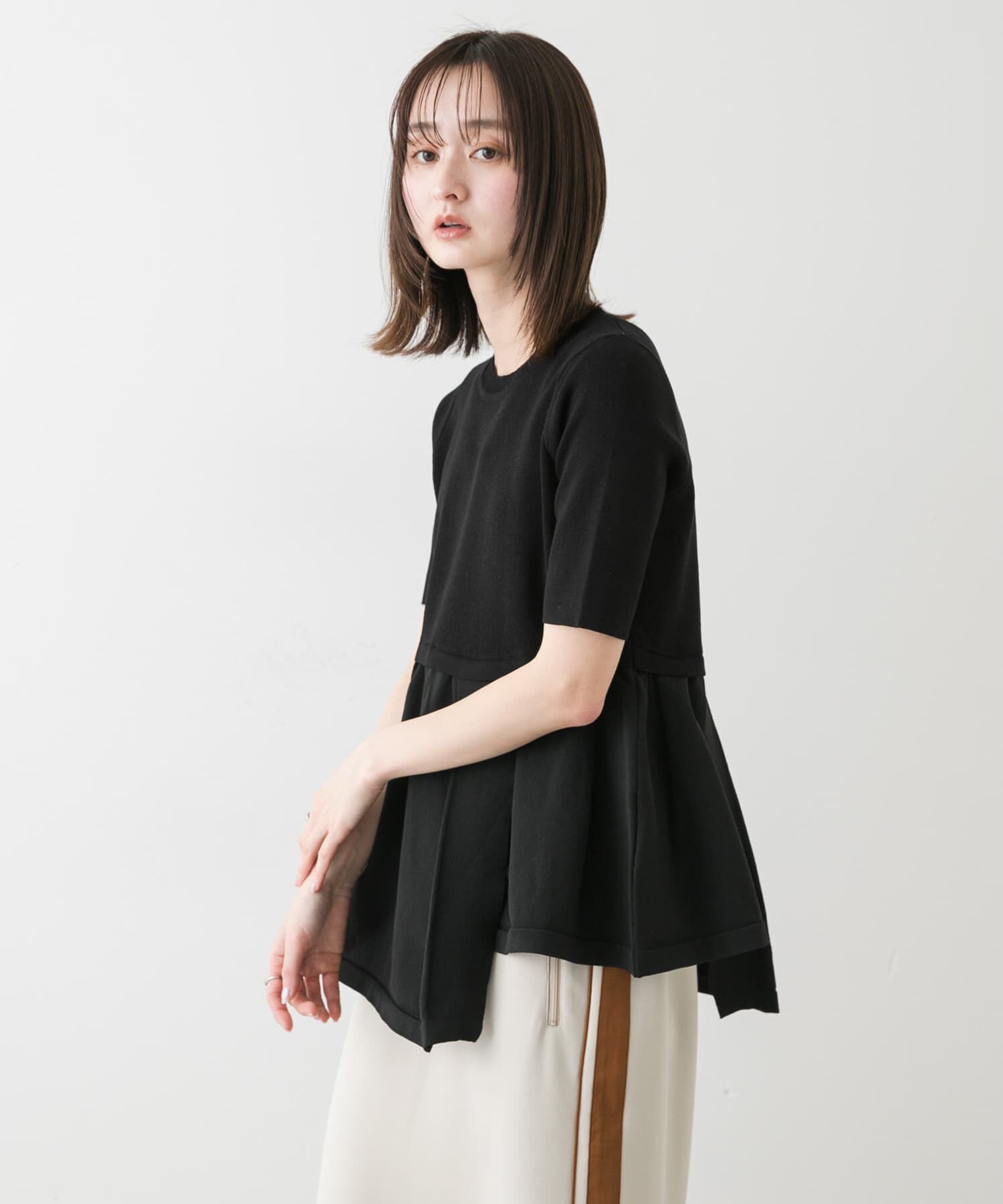 SENSE OF PLACE by URBAN RESEARCH「アシメペプラムセーター」|ニット・セーター|