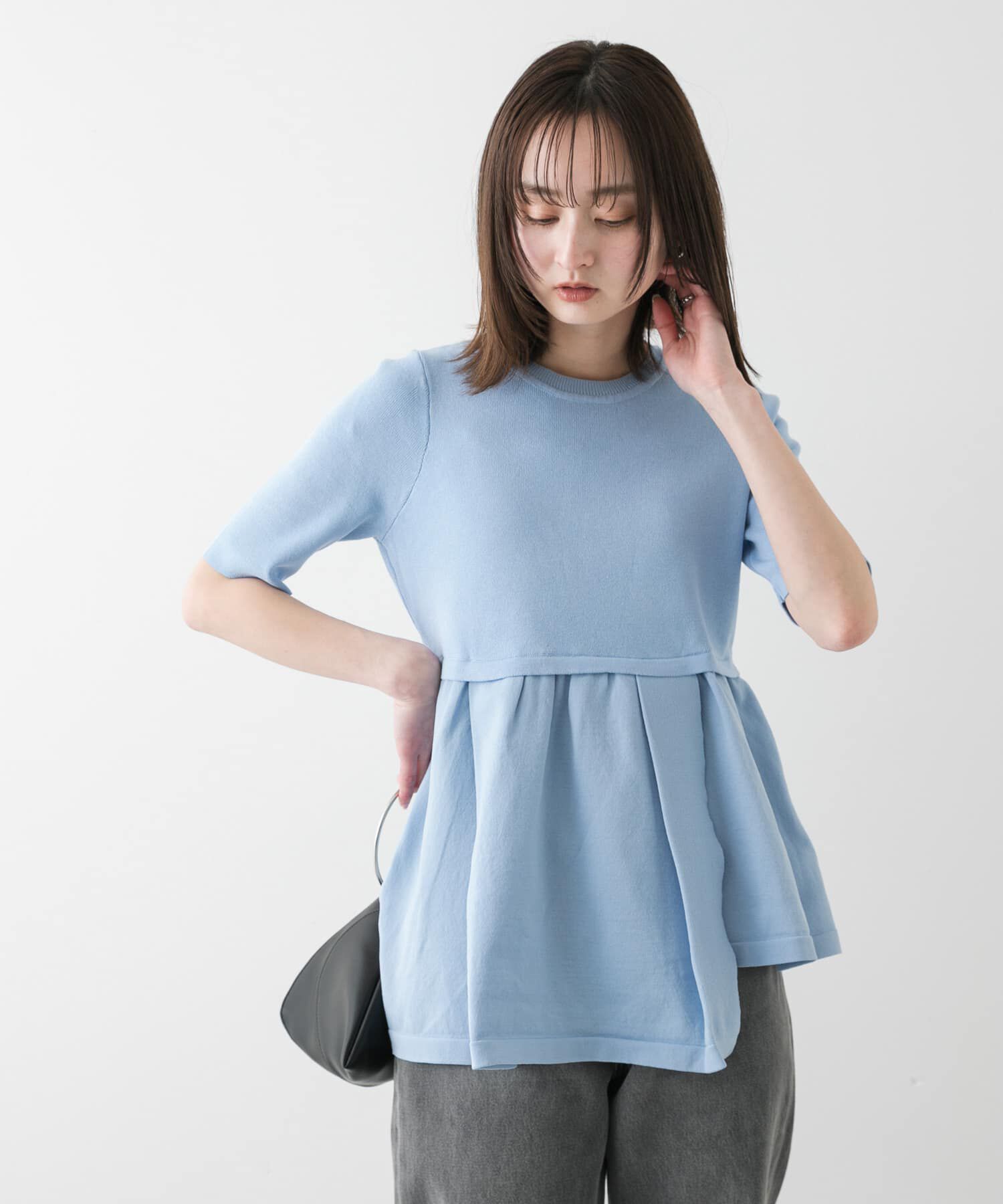 SENSE OF PLACE by URBAN RESEARCH「アシメペプラムセーター」|ニット・セーター|