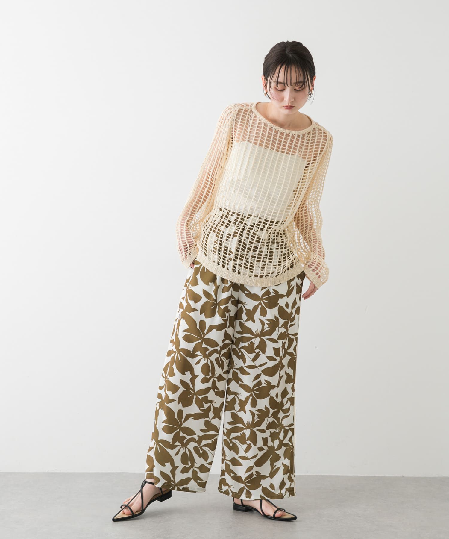 SENSE OF PLACE by URBAN RESEARCH「キーネックメッシュニット」|ニット・セーター|