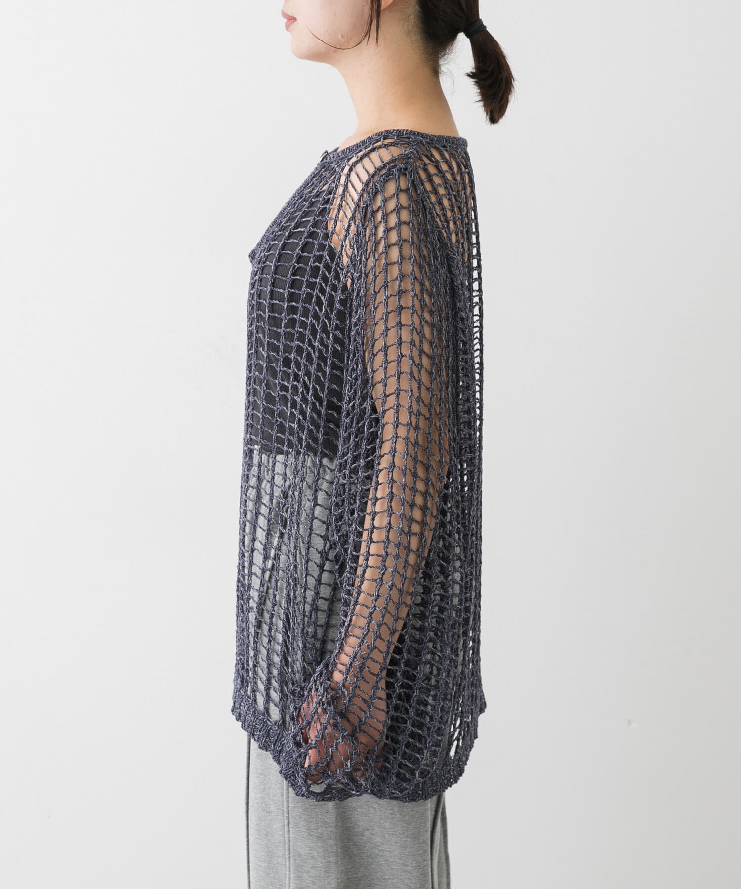 SENSE OF PLACE by URBAN RESEARCH「キーネックメッシュニット」|ニット・セーター|